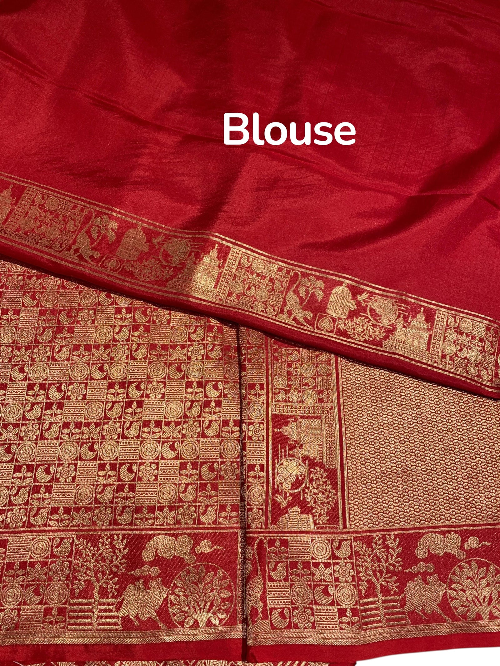 Red Banarasi Brocade Katan silk Saree : D62127