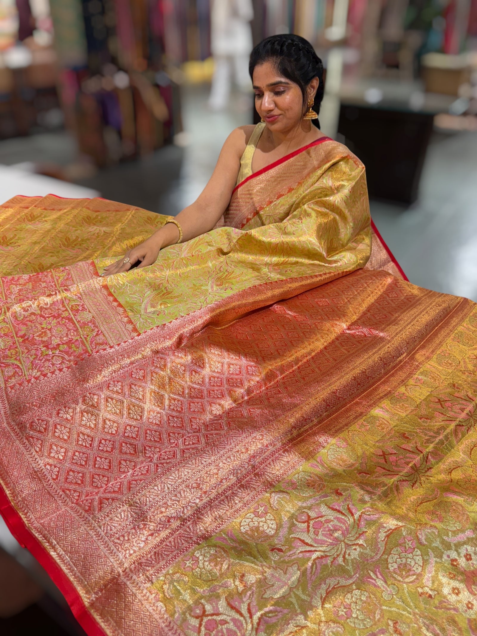 Kanjeevaram Tissue meenakari saree