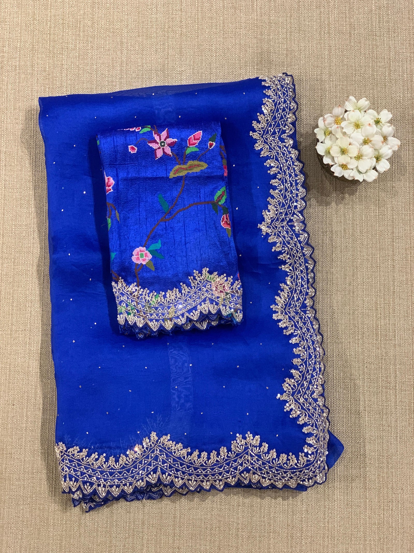 Pure Organza Handwork Saree with heavy Designer Blouse
