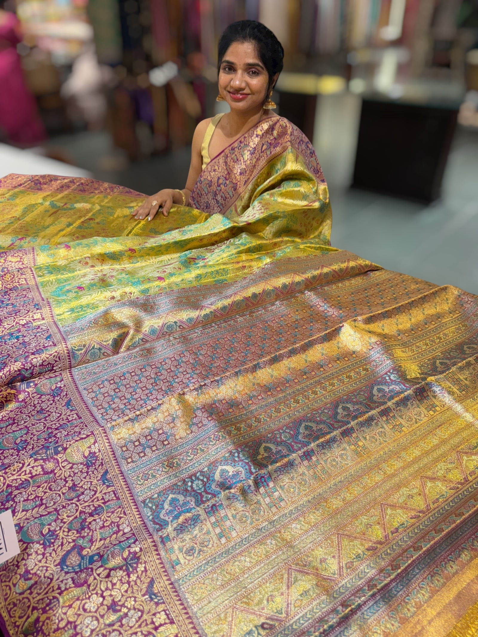 Kanjeevaram Tissue meenakari saree