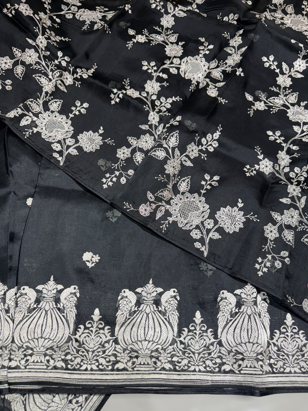 Black Organza with embroidery