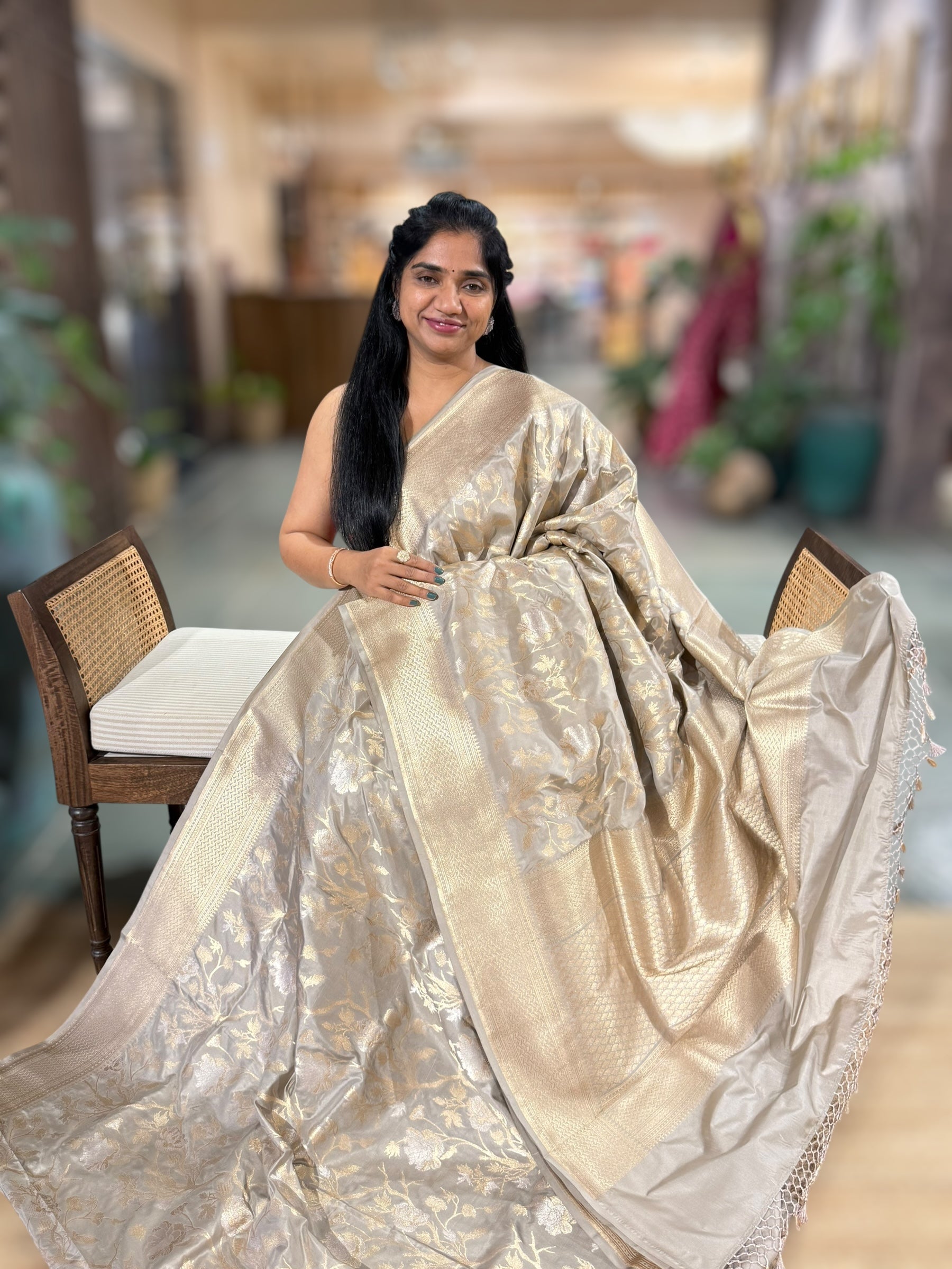 EarthyTone Banarasi Ektara Silk Saree