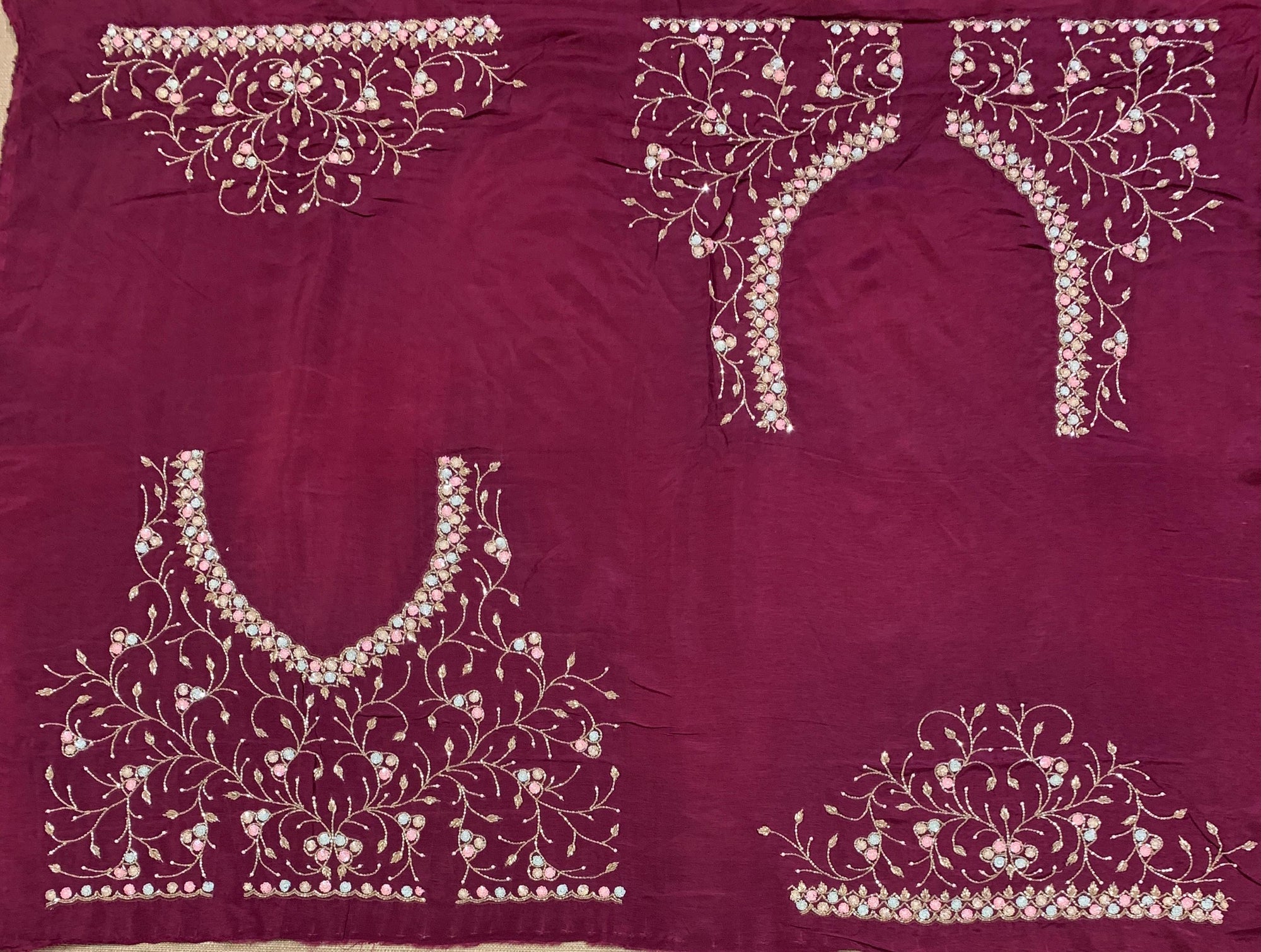 Tissue Gorgette Saree With Hanwork Border and Blouse.