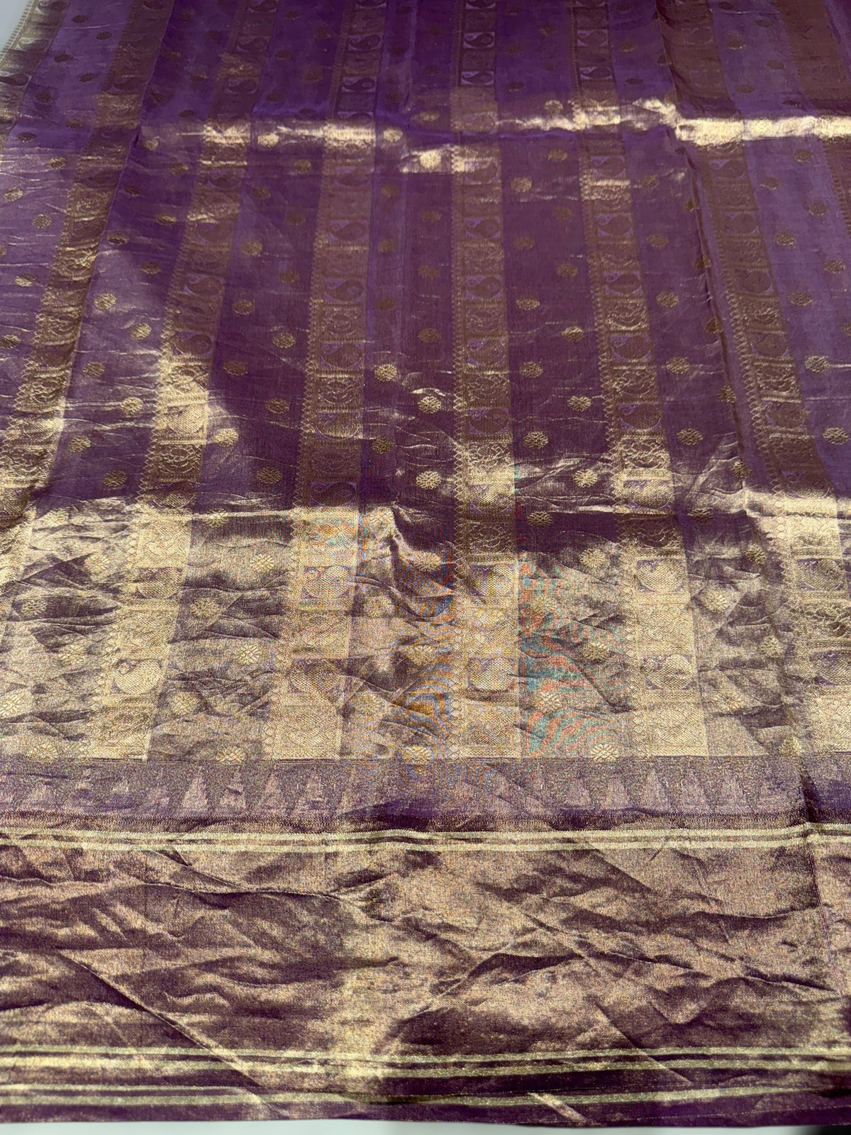 Silverish-Grey Kanjeevaram Designer print saree