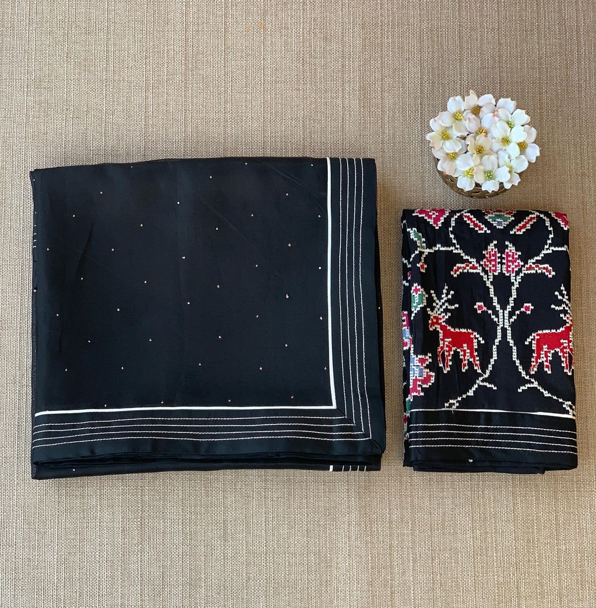 Black Organza Saree with embroidered blouse