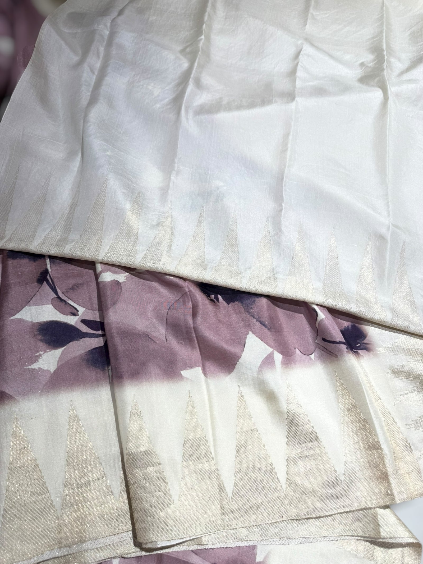 Kanchi soft silk Designer printed saree with temple border