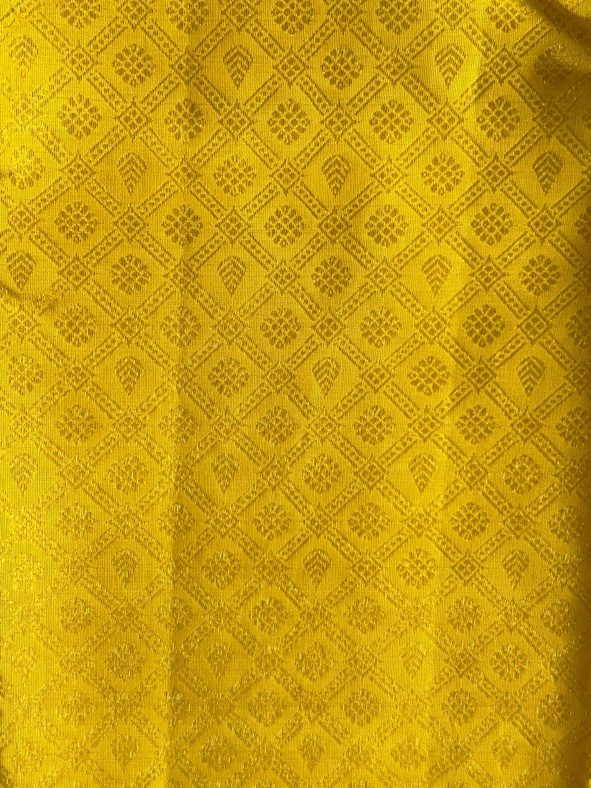 Yellow and Rani Pink Combo kanchi brocade designer kuttu border saree