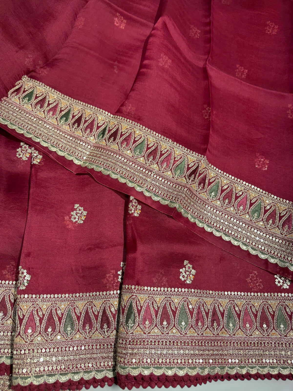 Maroon sabhyasachi style Pure Organza Saree