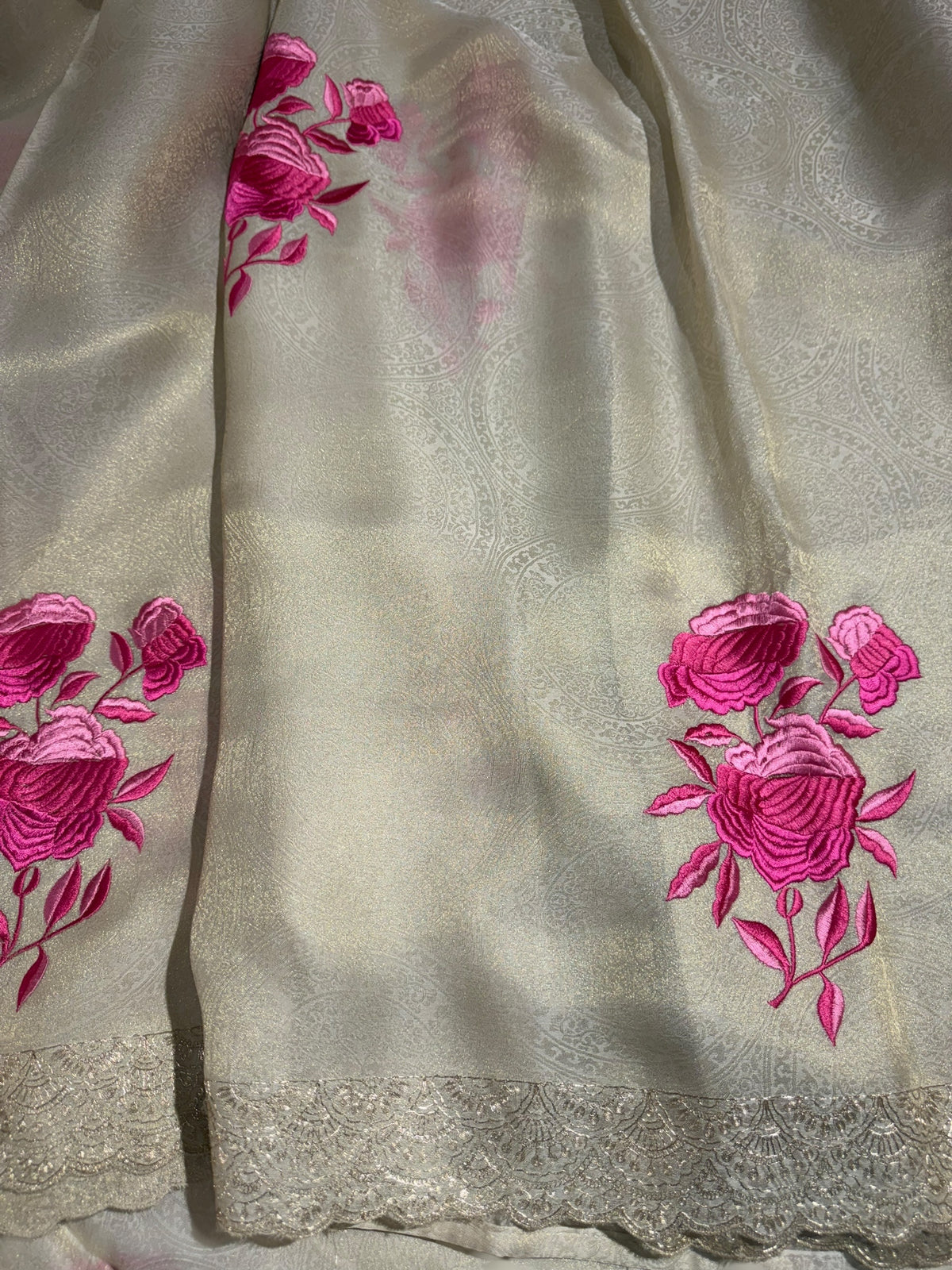 Ivory Banarasi brocade Tissue