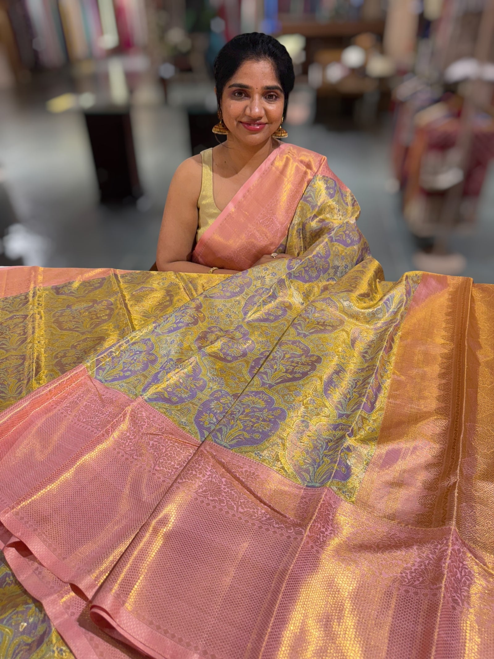 Kanjeevaram Tissue meenakari saree