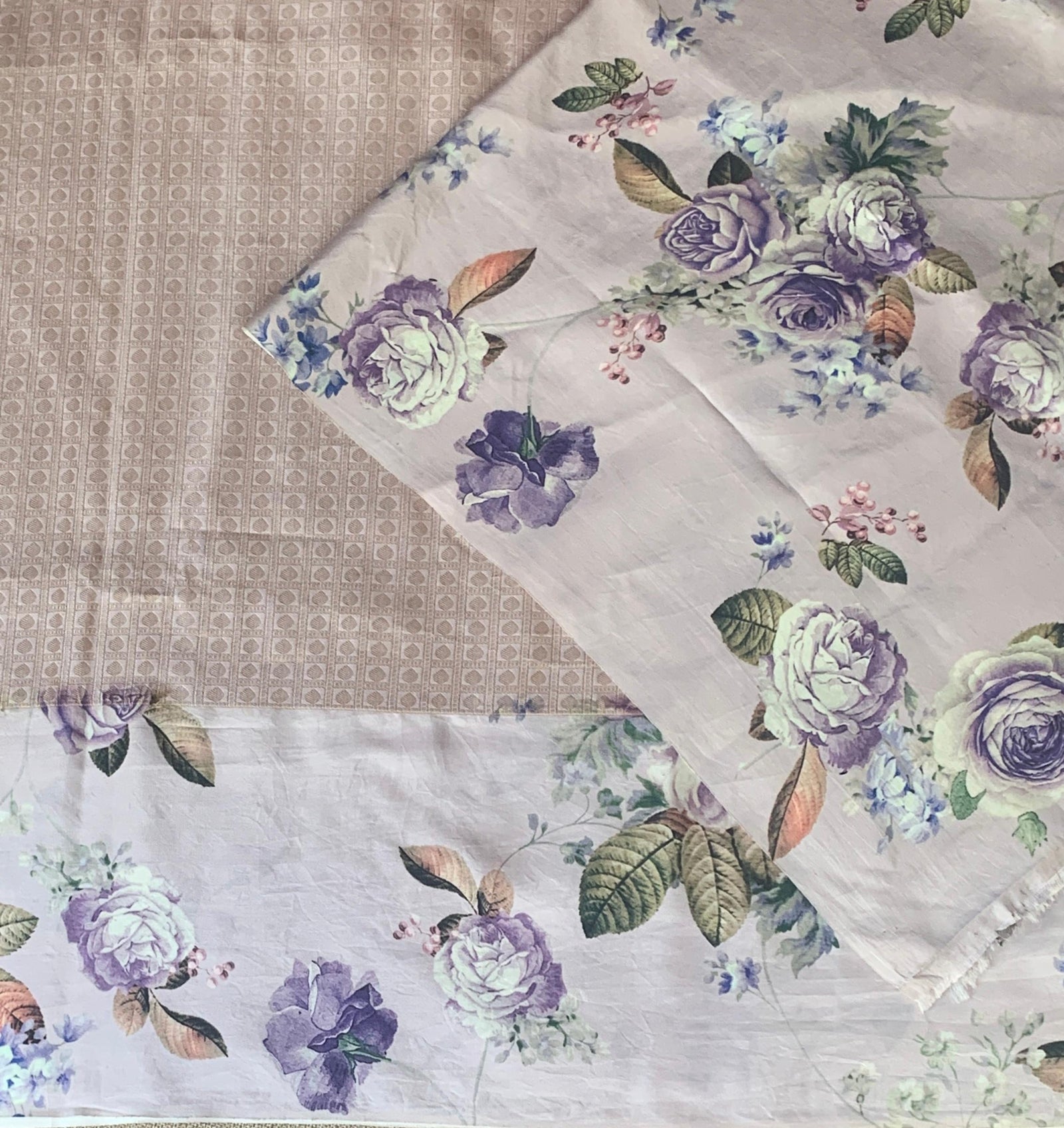 Light Lilac kanchi Brocade Saree with printed border