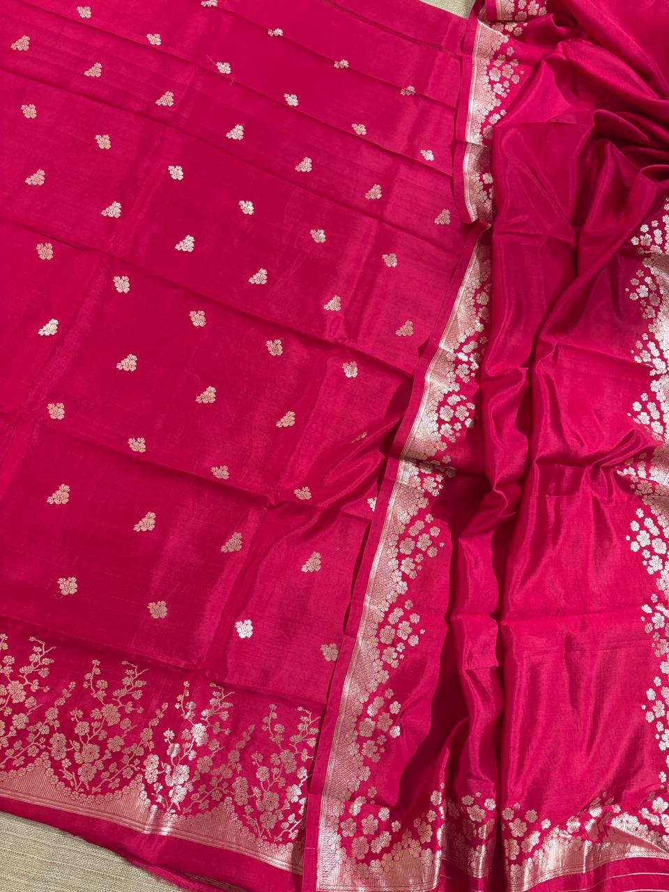 Pure Handloom Banarasi Poona silk 3 pc unstitched suit set