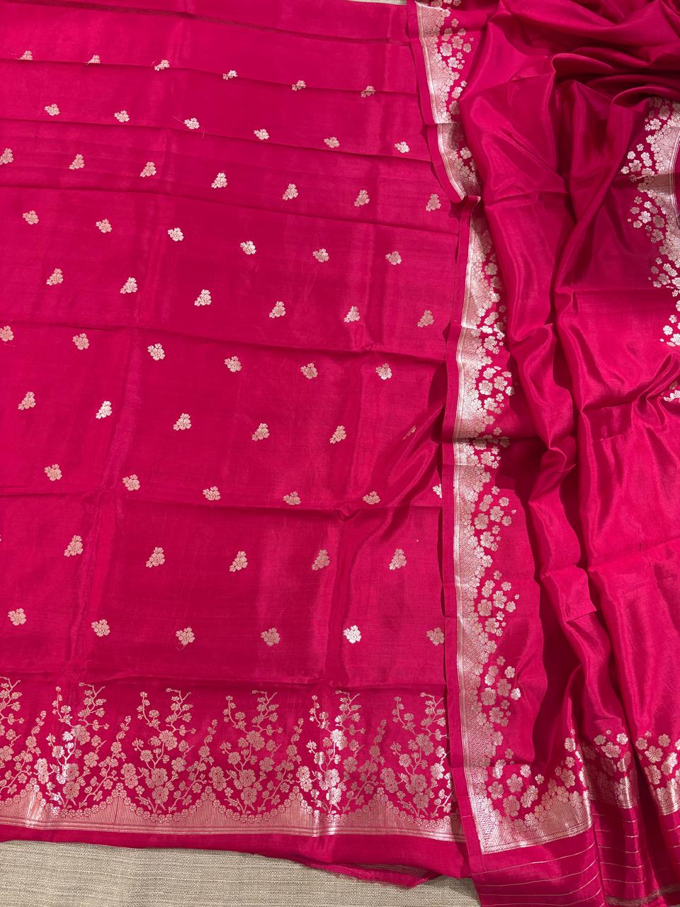 Pure Handloom Banarasi Poona silk 3 pc unstitched suit set