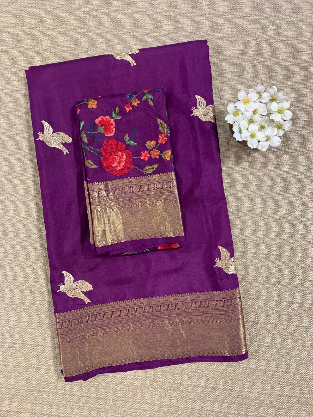 Brinjal Kanchi Soft Drape Saree