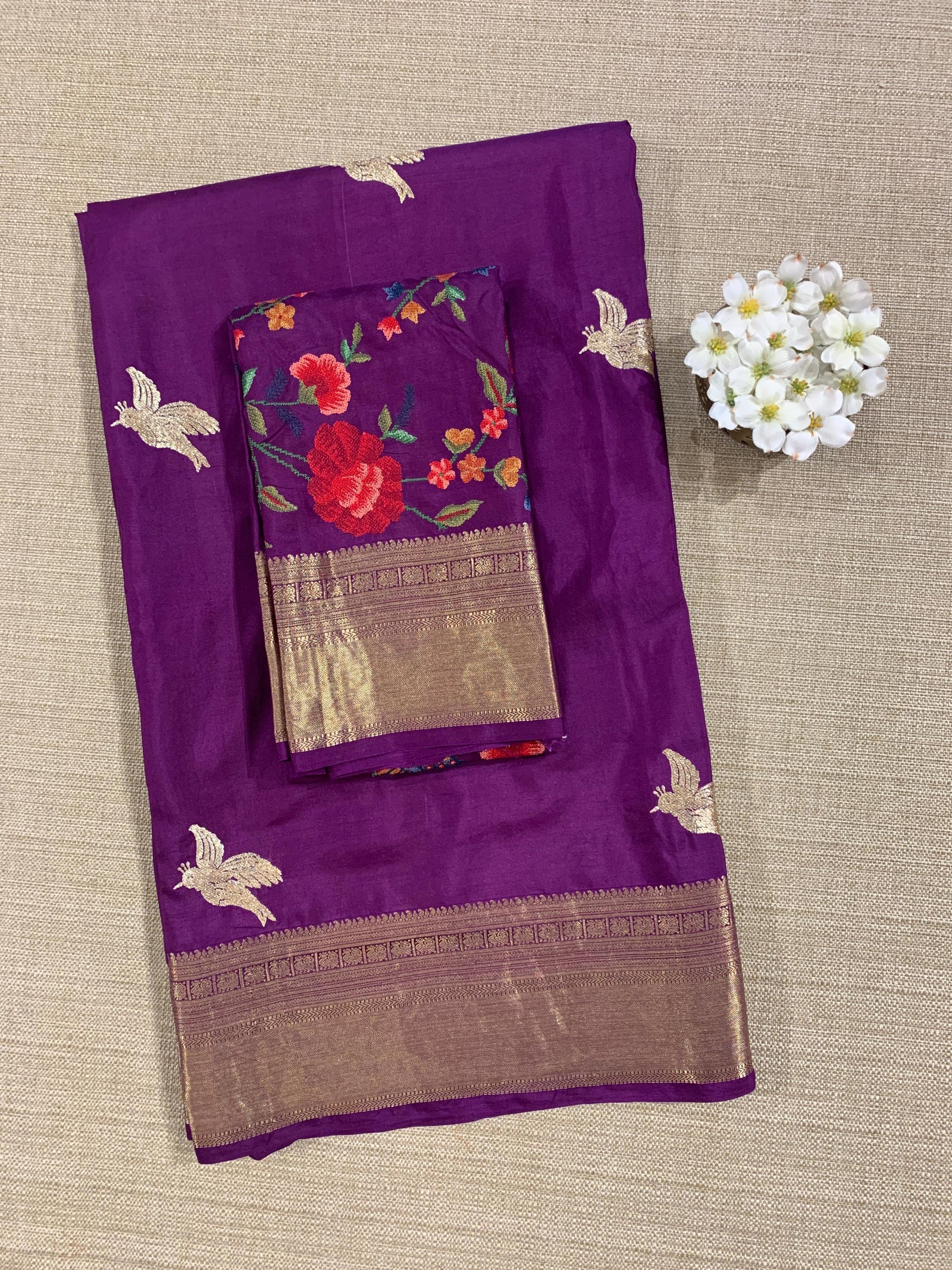 Brinjal Kanchi Soft Drape Saree