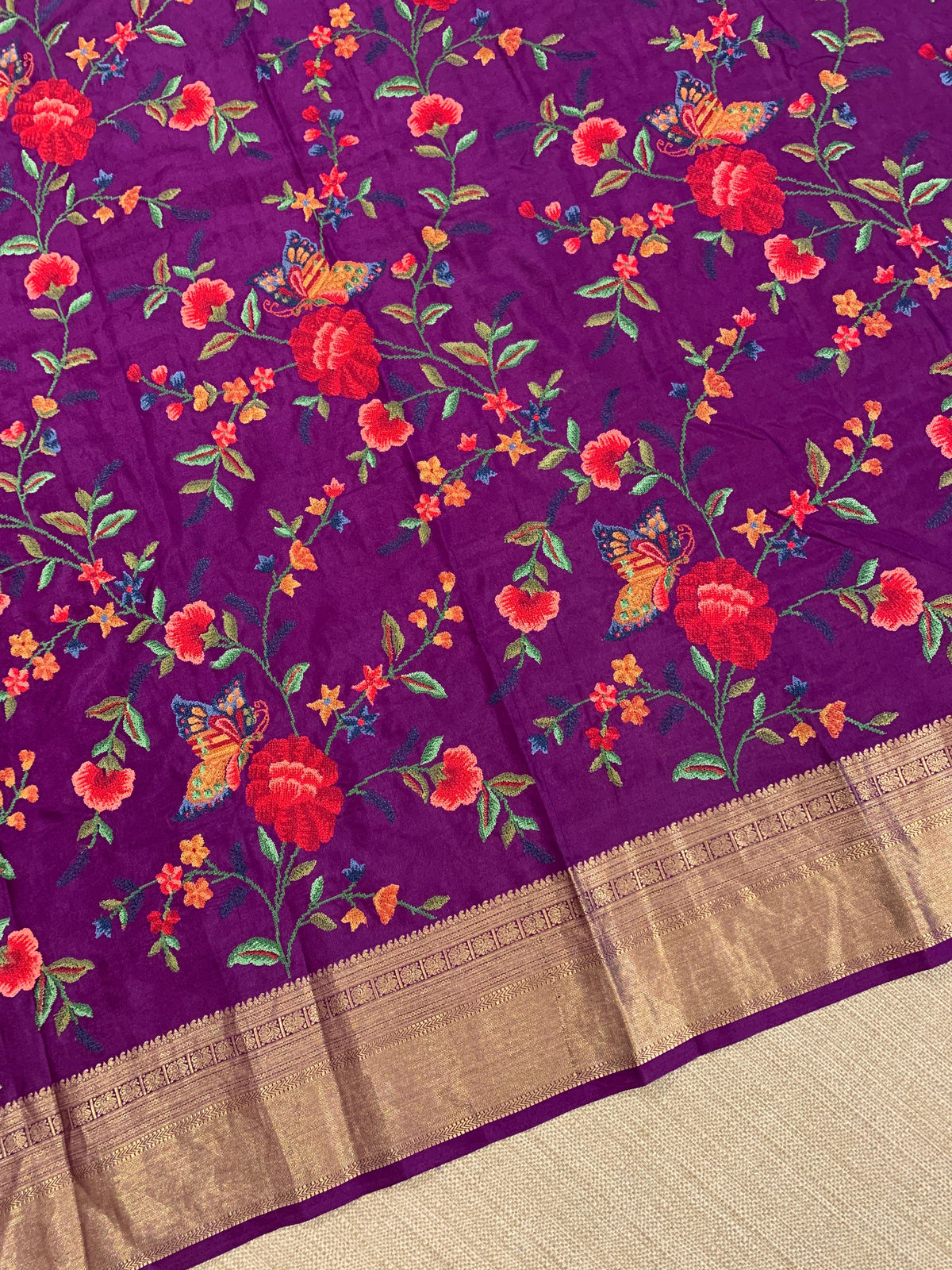 Brinjal Kanchi Soft Drape Saree