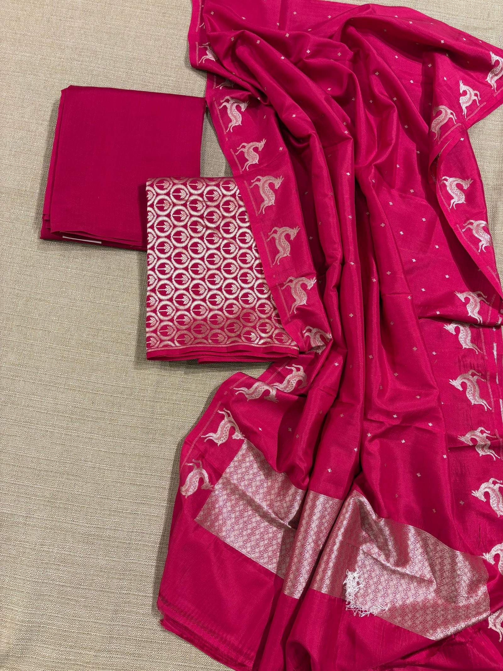 Katan brocade Silk 3 pc Suit set