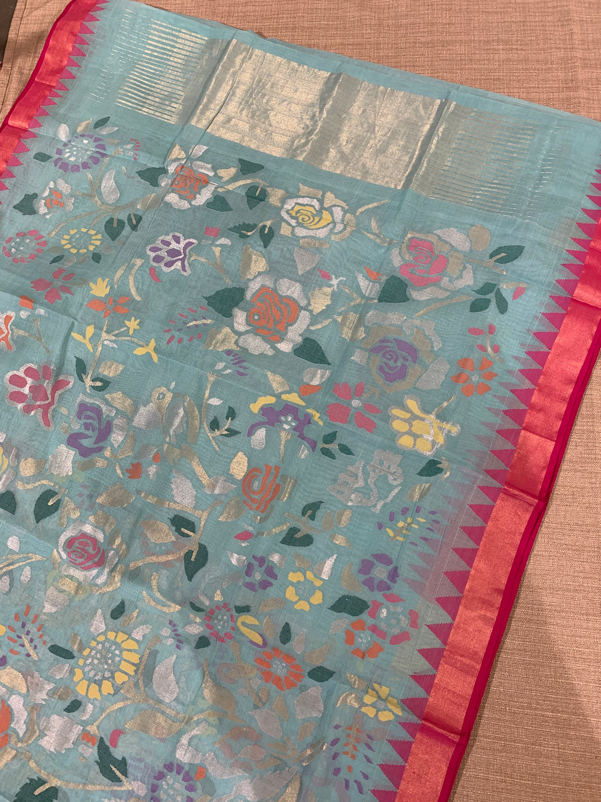 Ponduru Khadi Allover Jamdani Woven Saree