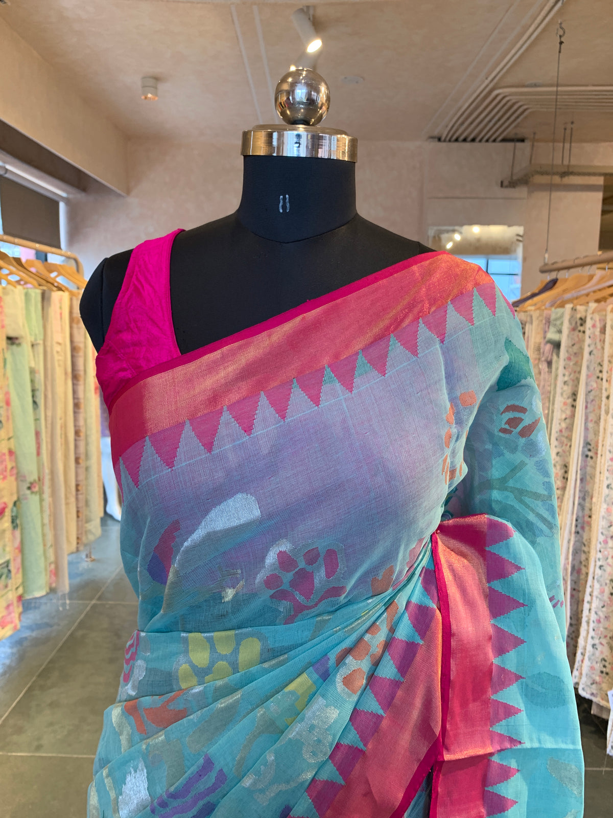 Ponduru Khadi Allover Jamdani Woven Saree
