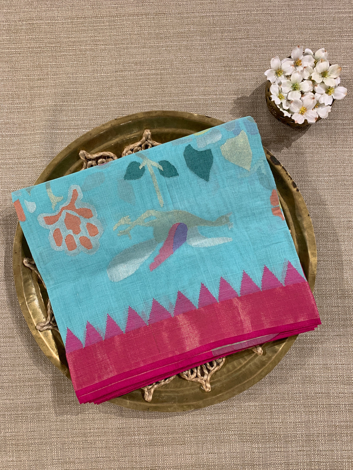 Ponduru Khadi Allover Jamdani Woven Saree