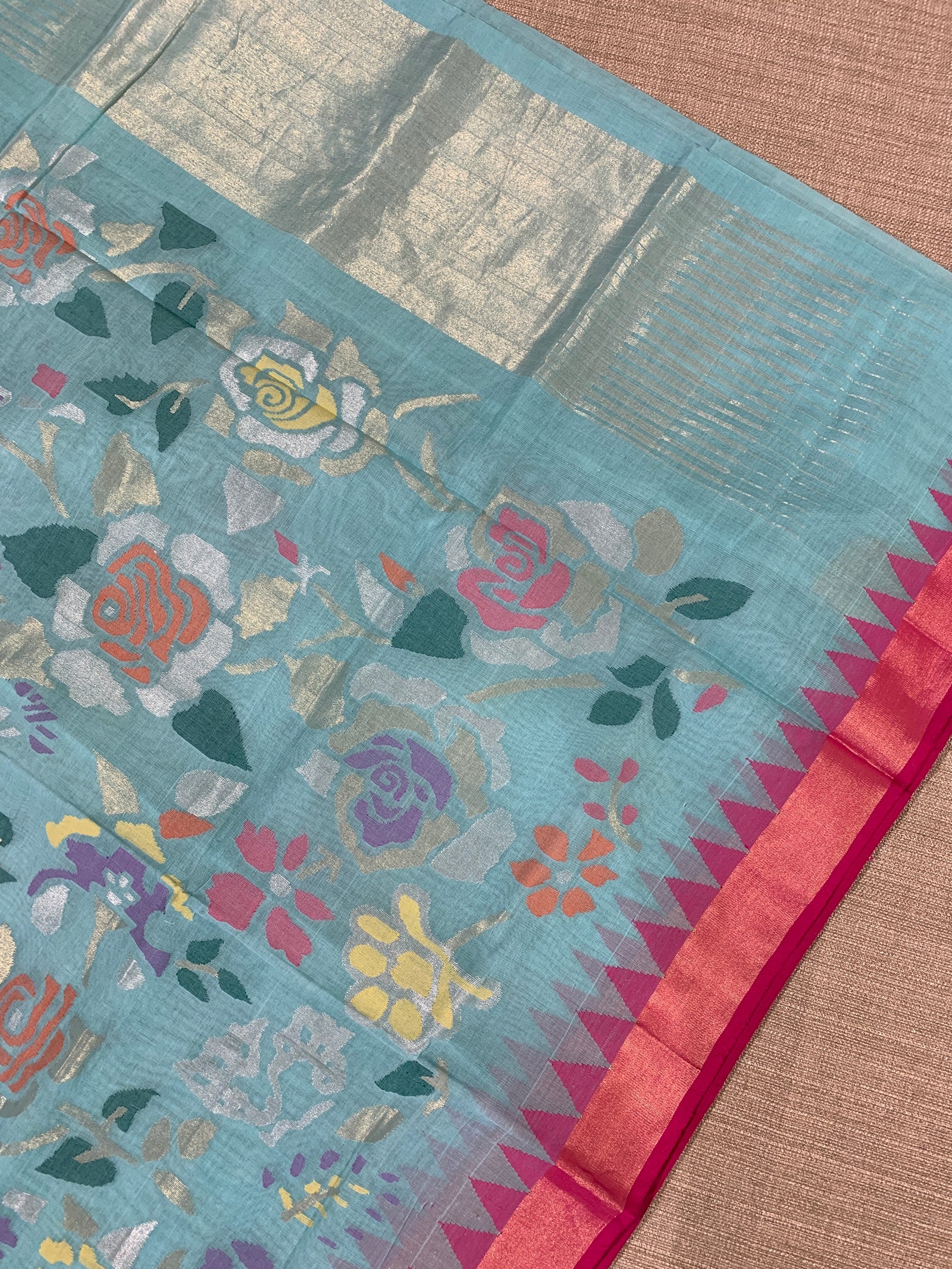 Ponduru Khadi Allover Jamdani Woven Saree