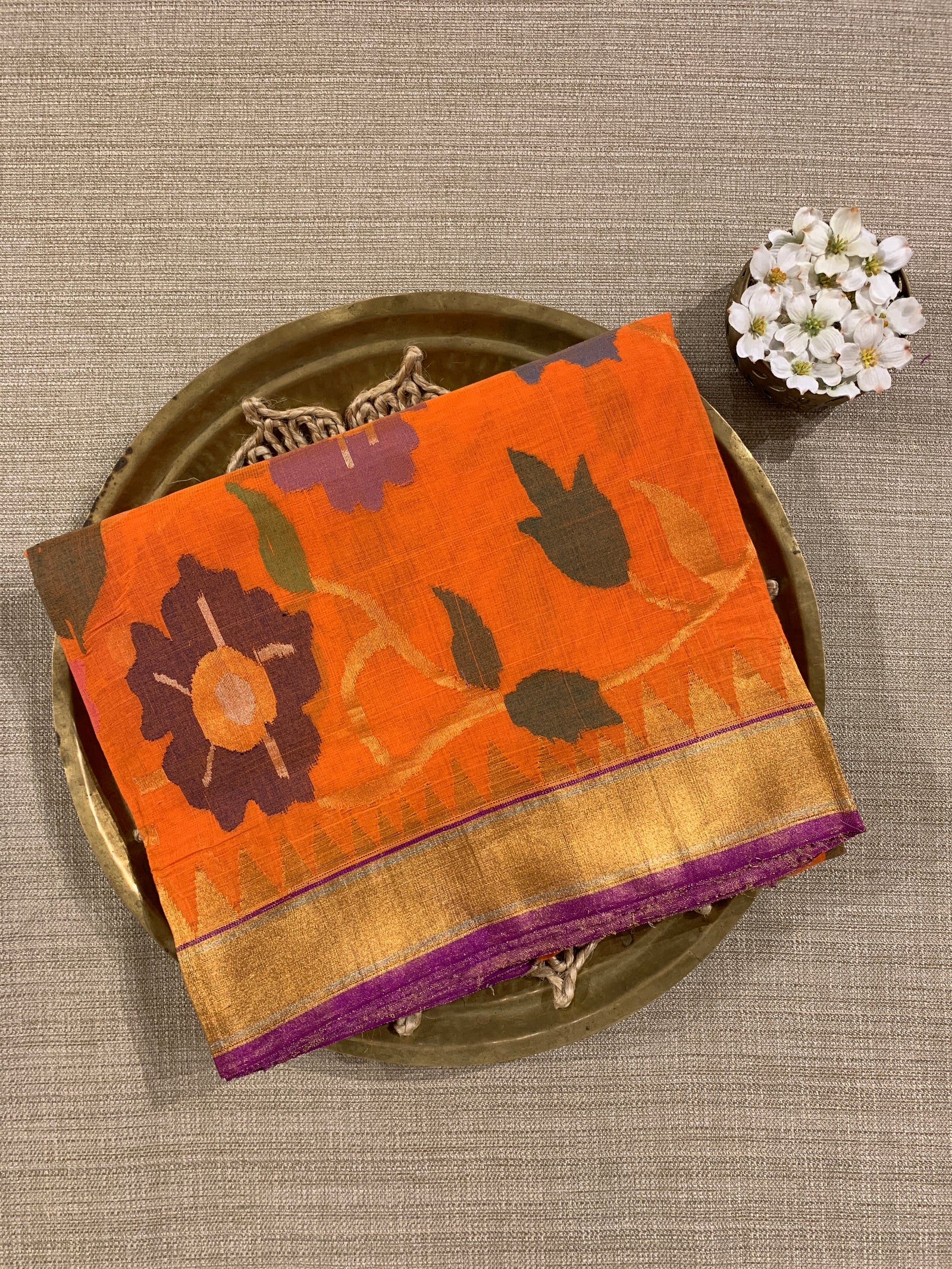 Ponduru Khadi allover Jamdani woven Saree