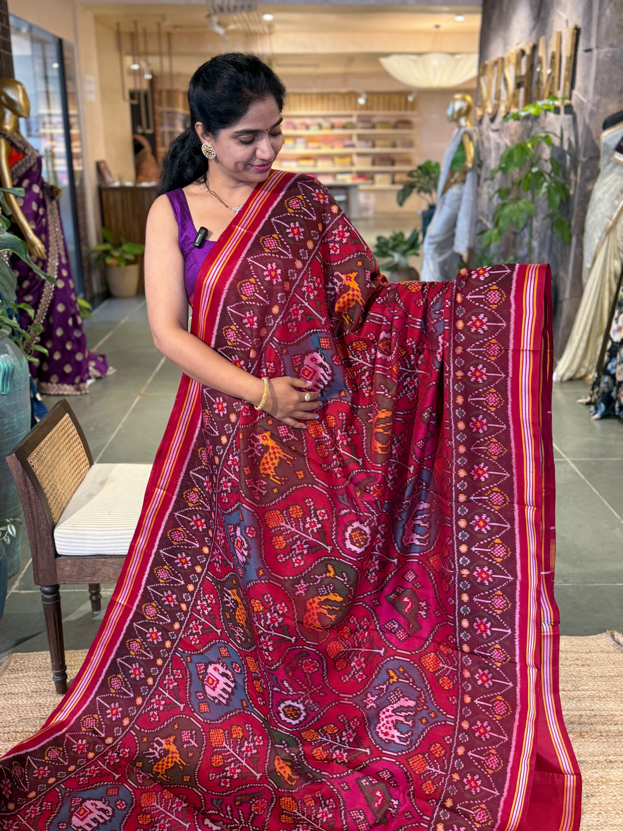 Multi Color Six Figure Patan Patola Saree