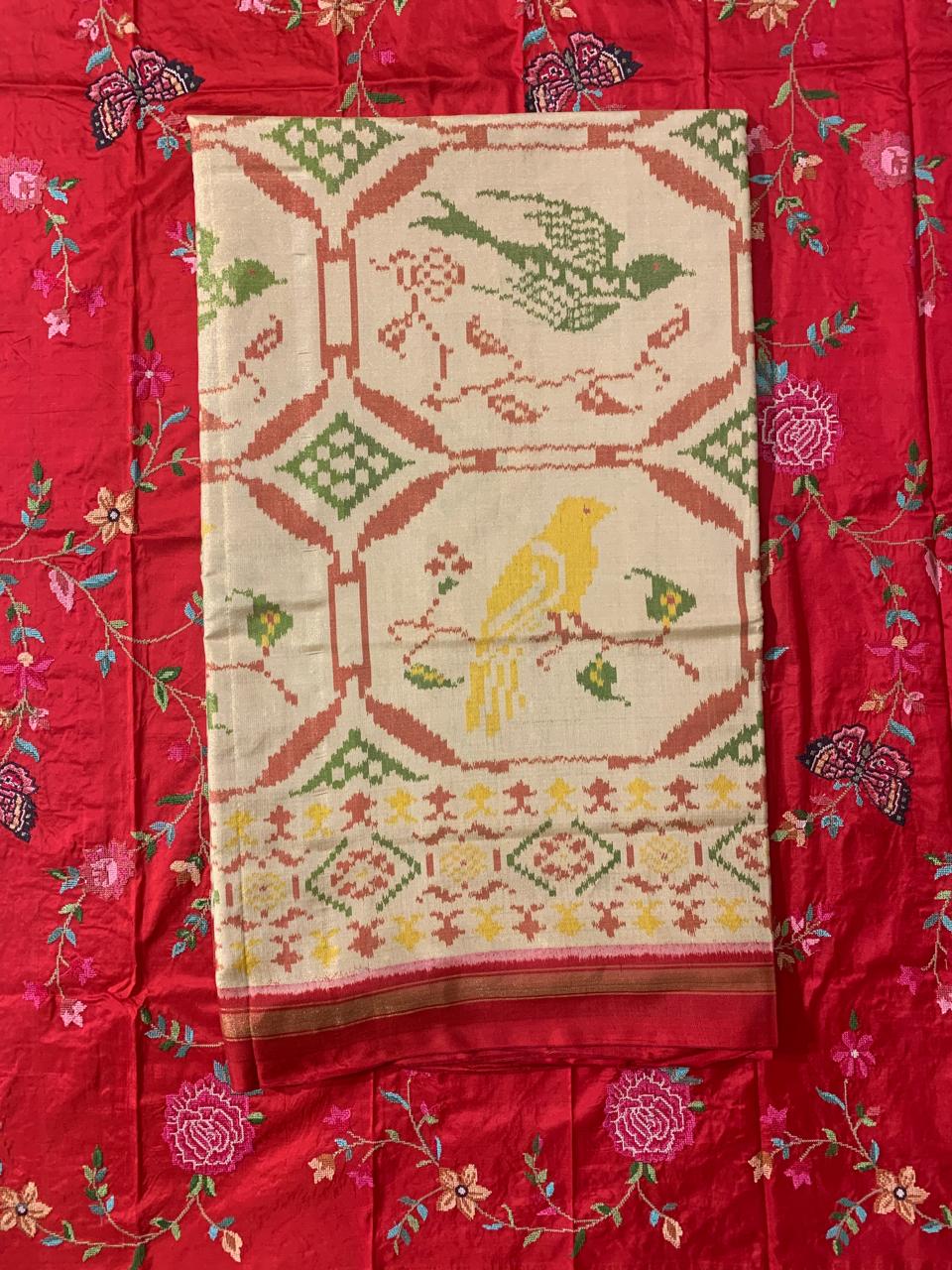 Twill Weave  Patan Patola Tissue Saree