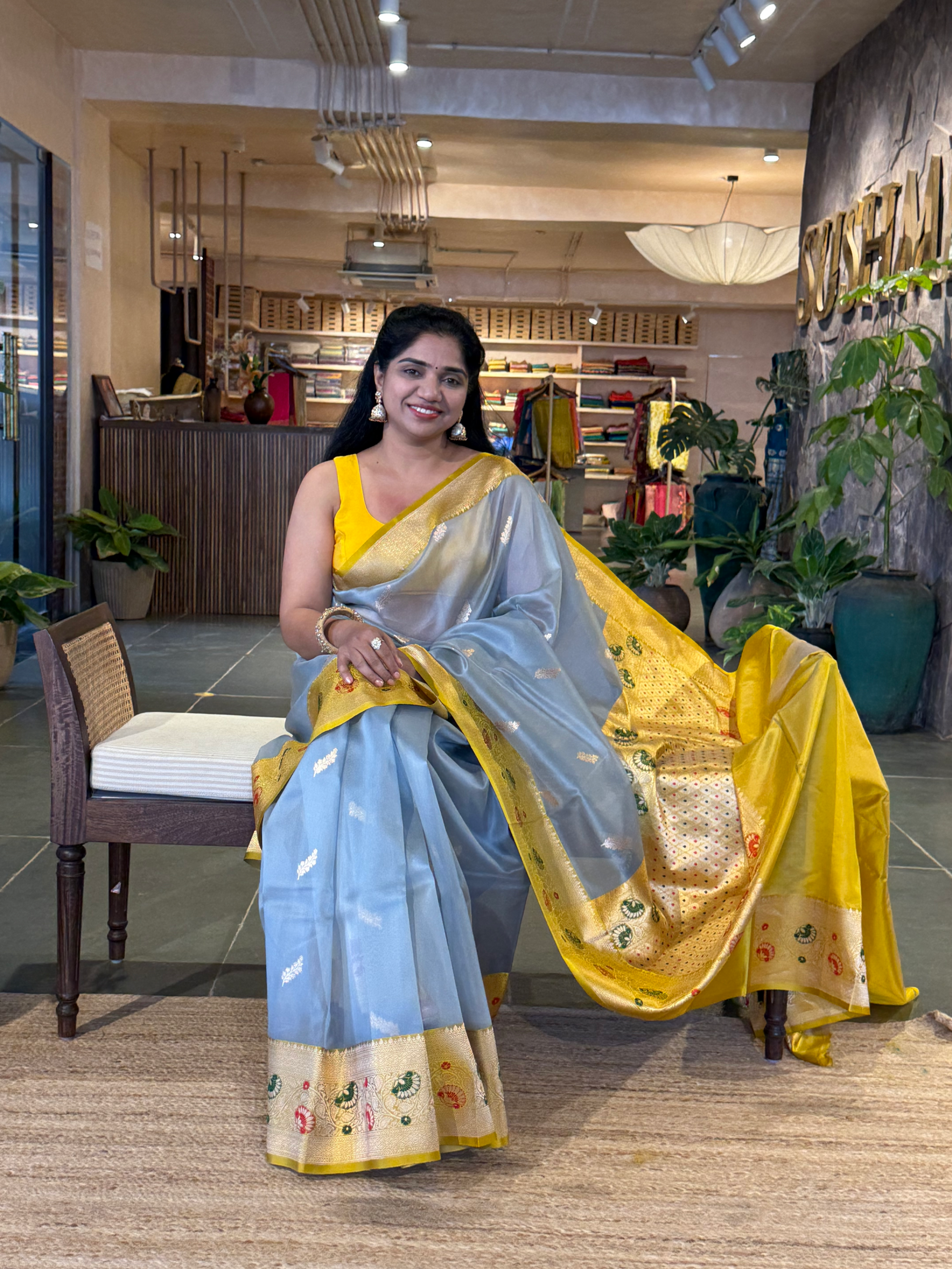 KBMA2201 : Banarasi Handloom Kora Silk Saree