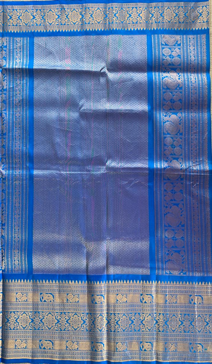 SGSA201 Teal Blue and Royal Blue Combo Combo Gadwal Handloom Pure Silk Saree