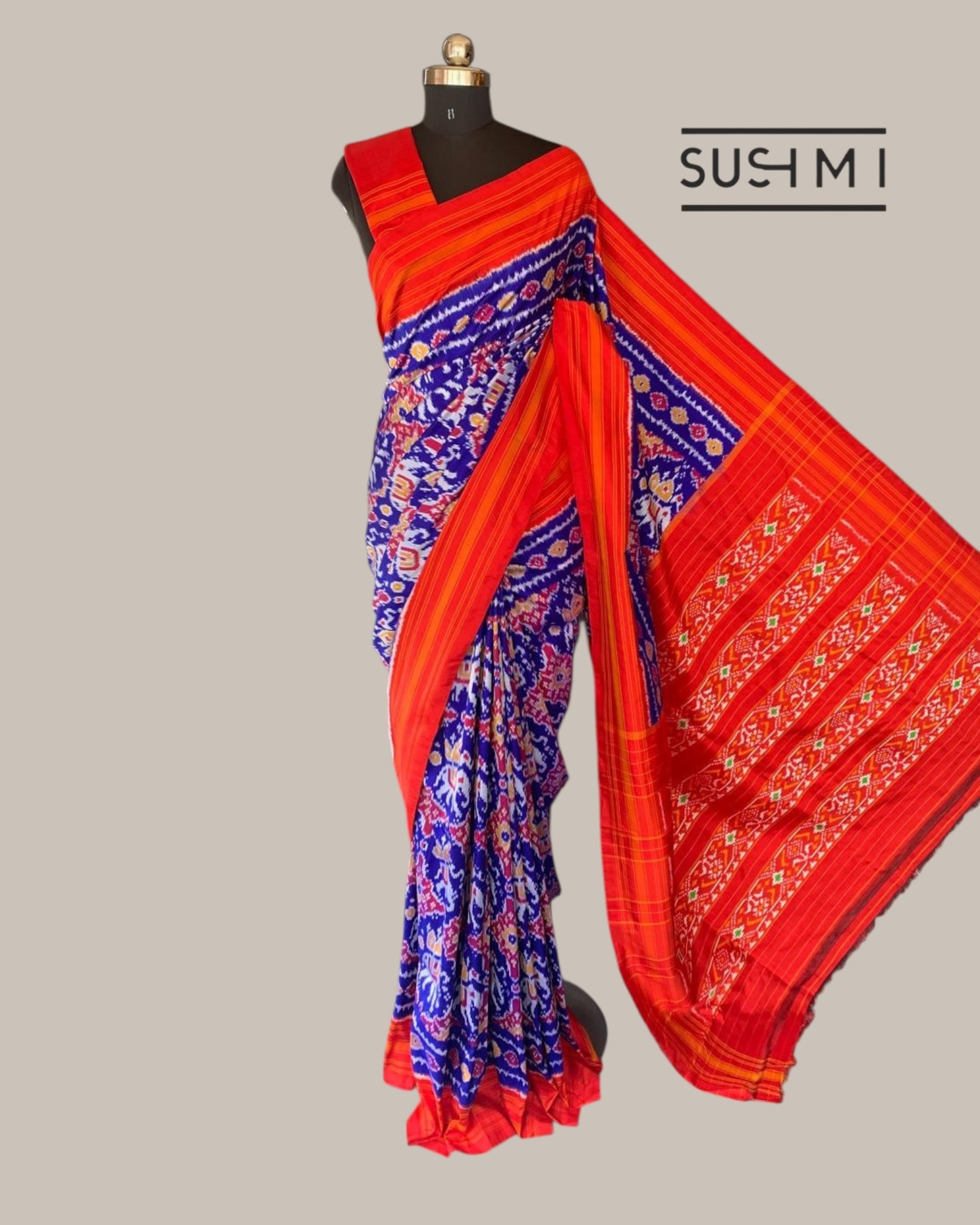 Pure Handloom Ikkath Patola Saree