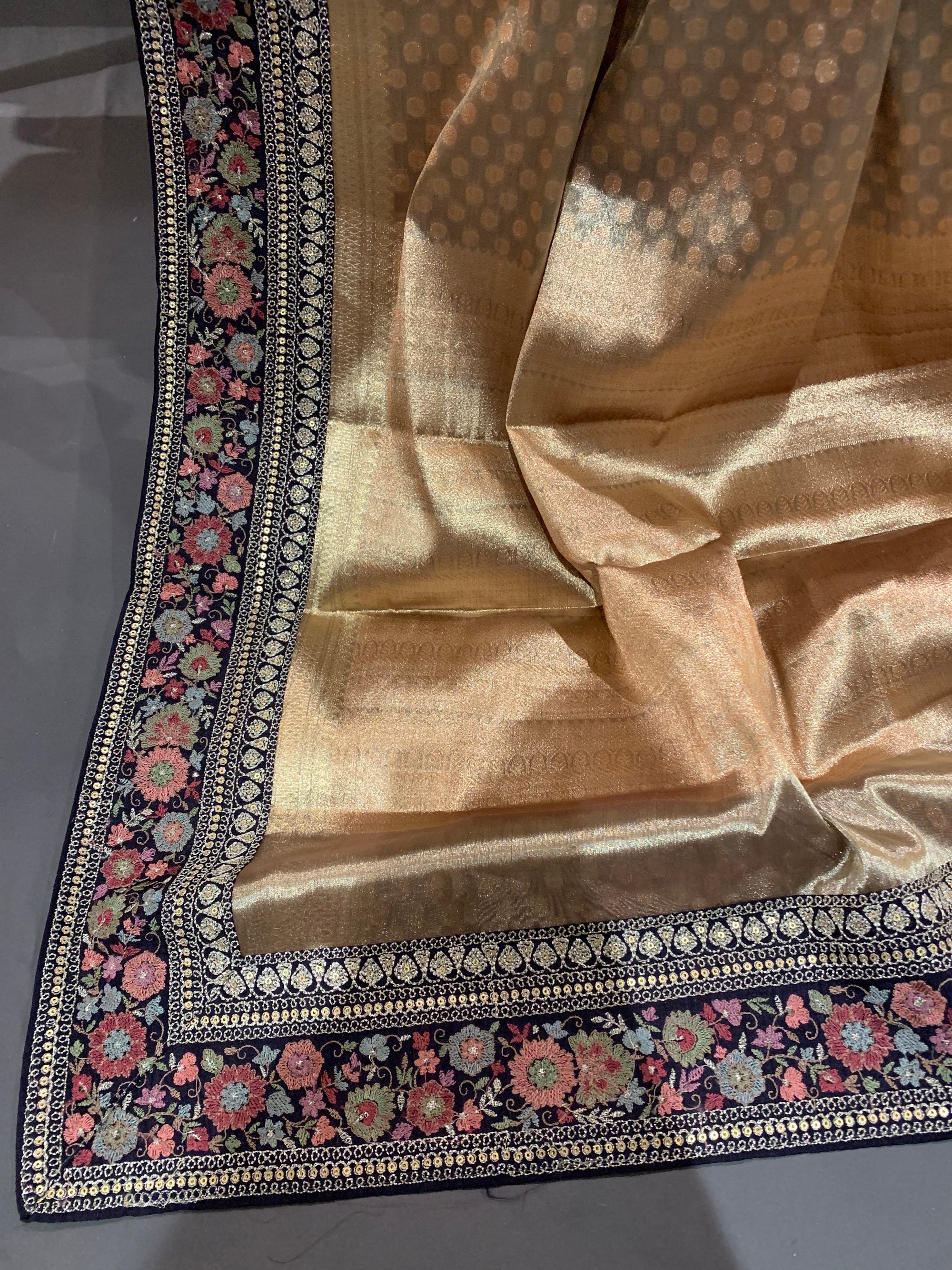 Pure Handloom Banarasi brocade Tissue Saree with Sabyasachi inspired borders