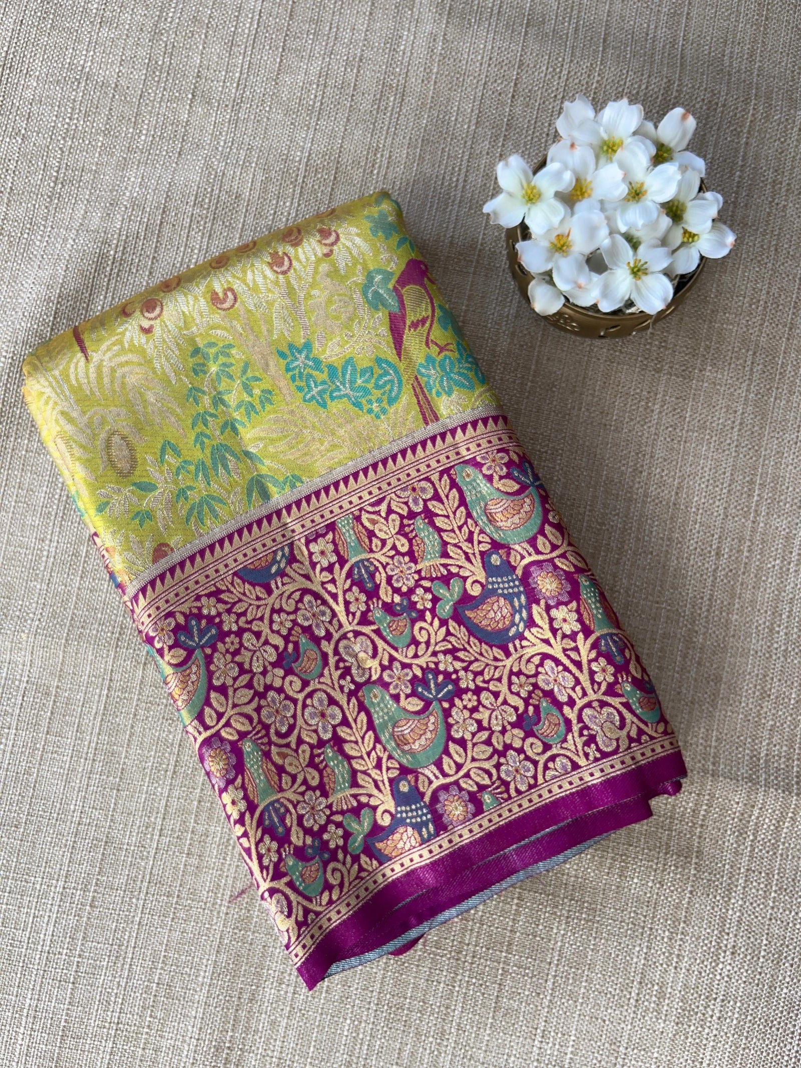 Kanchi Tissue Meenakari Saree