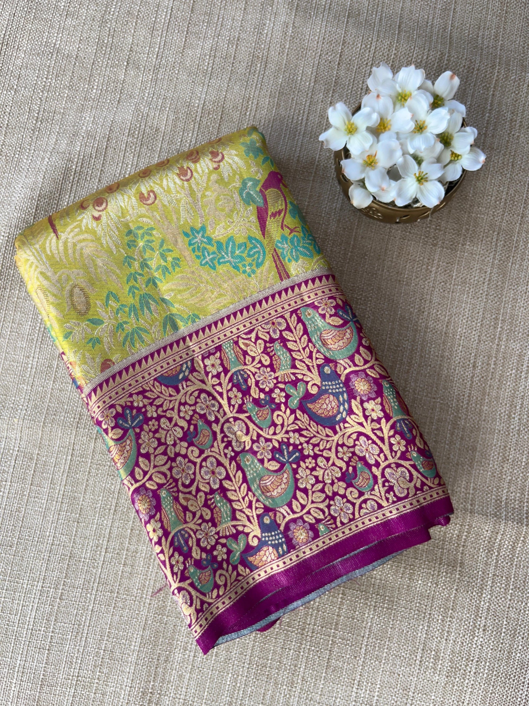 Kanchi Tissue Meenakari Saree