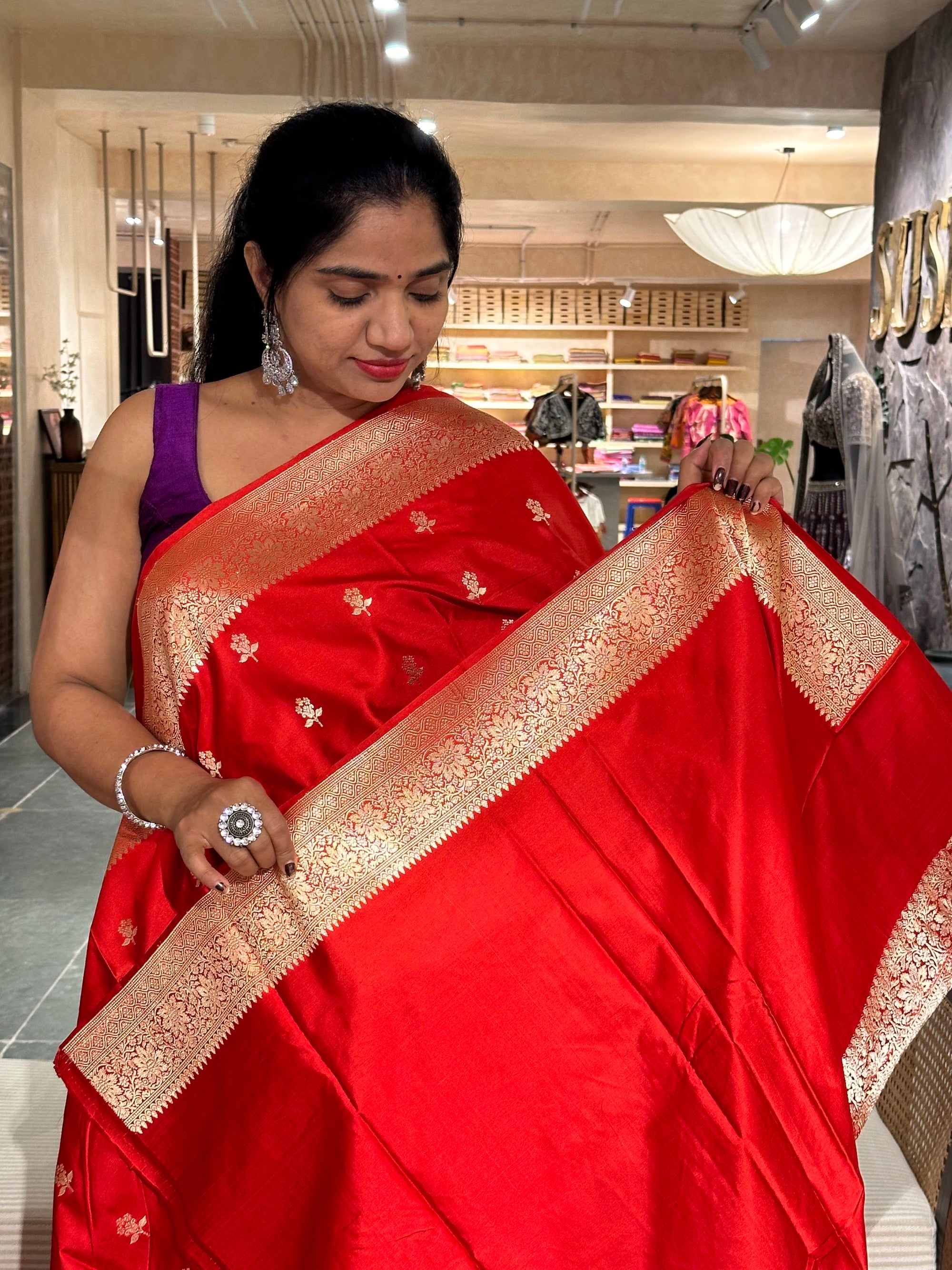 Pure Mashru Banarasi Silk Saree with kaduwa weaving