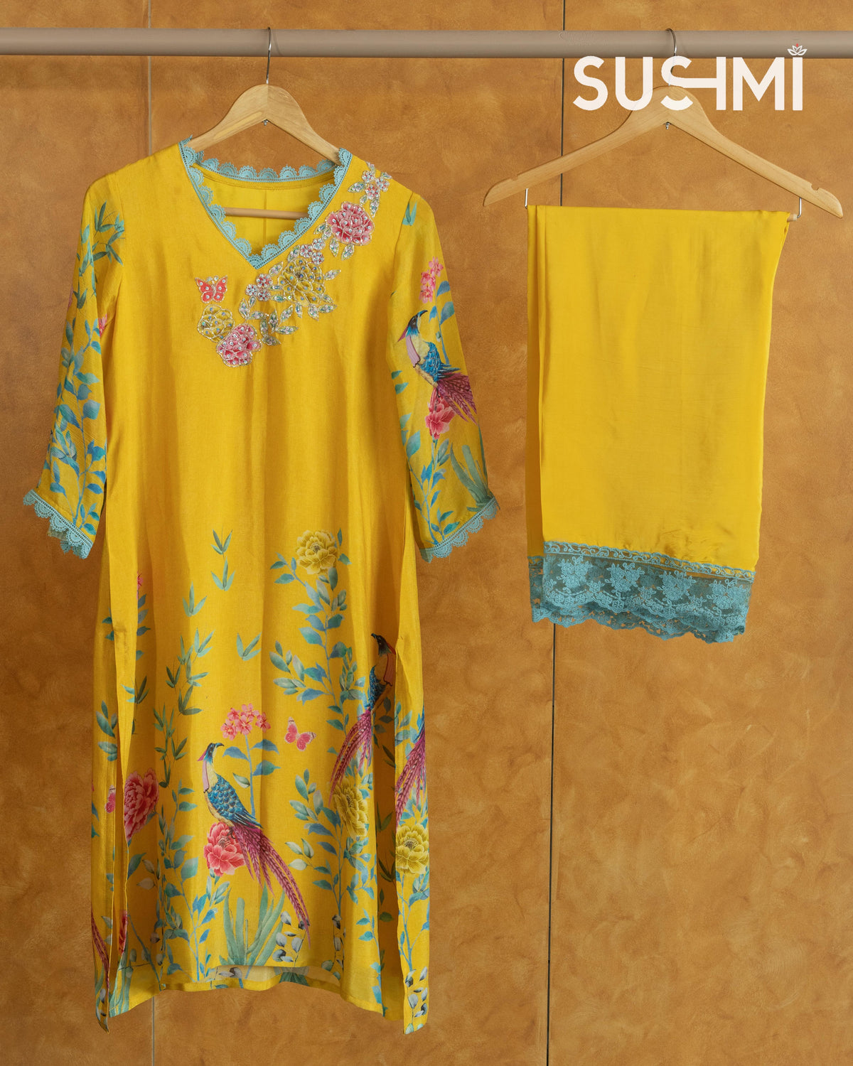 Chinnon printed Coordset with handwork