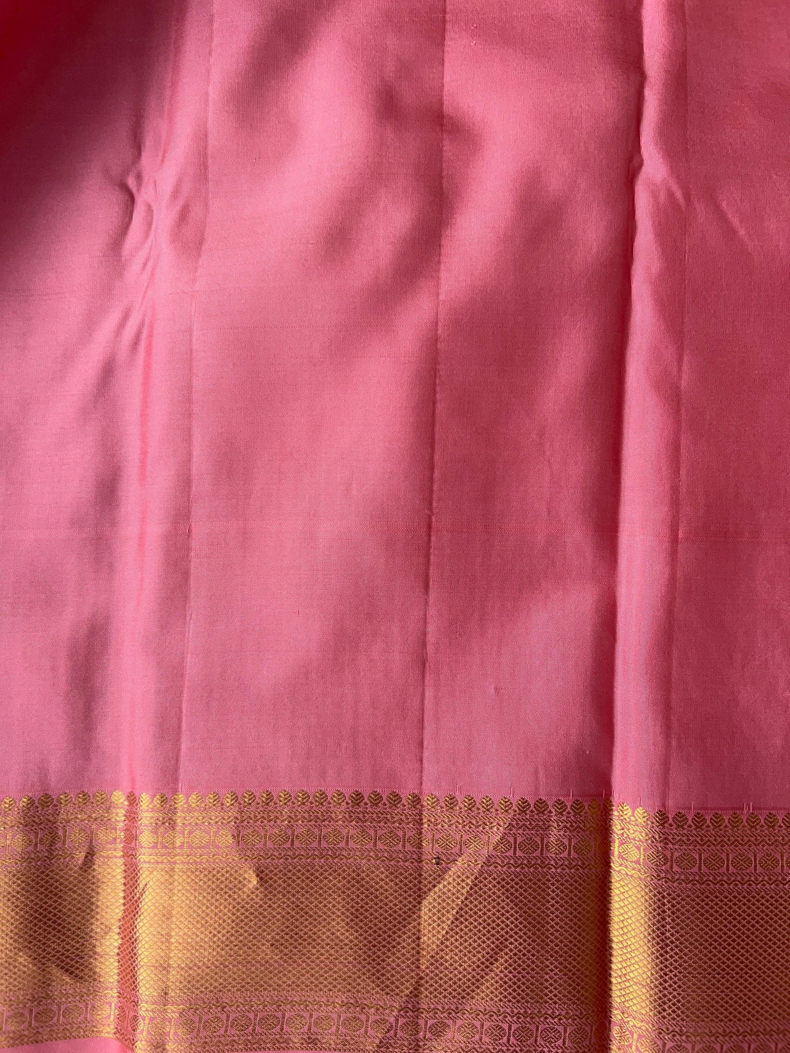 Purplish  Blue & Peach Pink Pure Kanchi Pattu Saree
