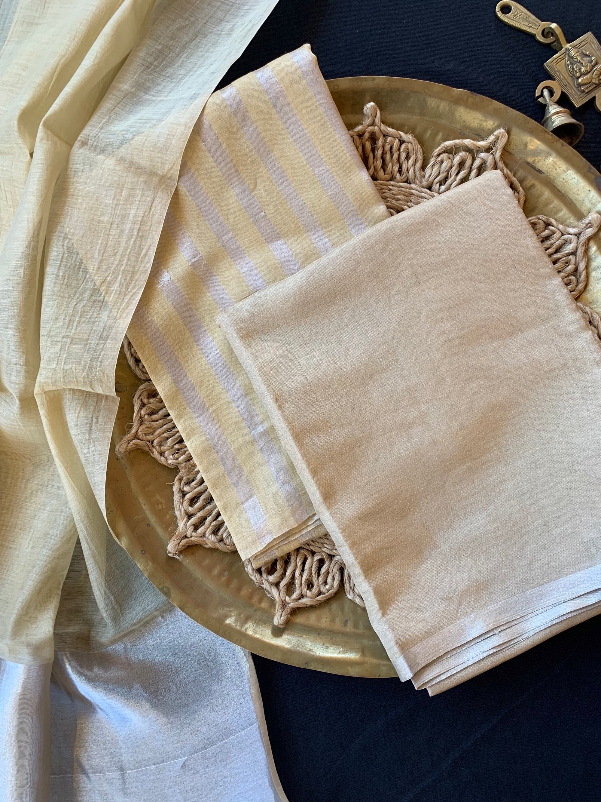 Pastel Yellow 3 pc Banarasi Tissue Suit Set