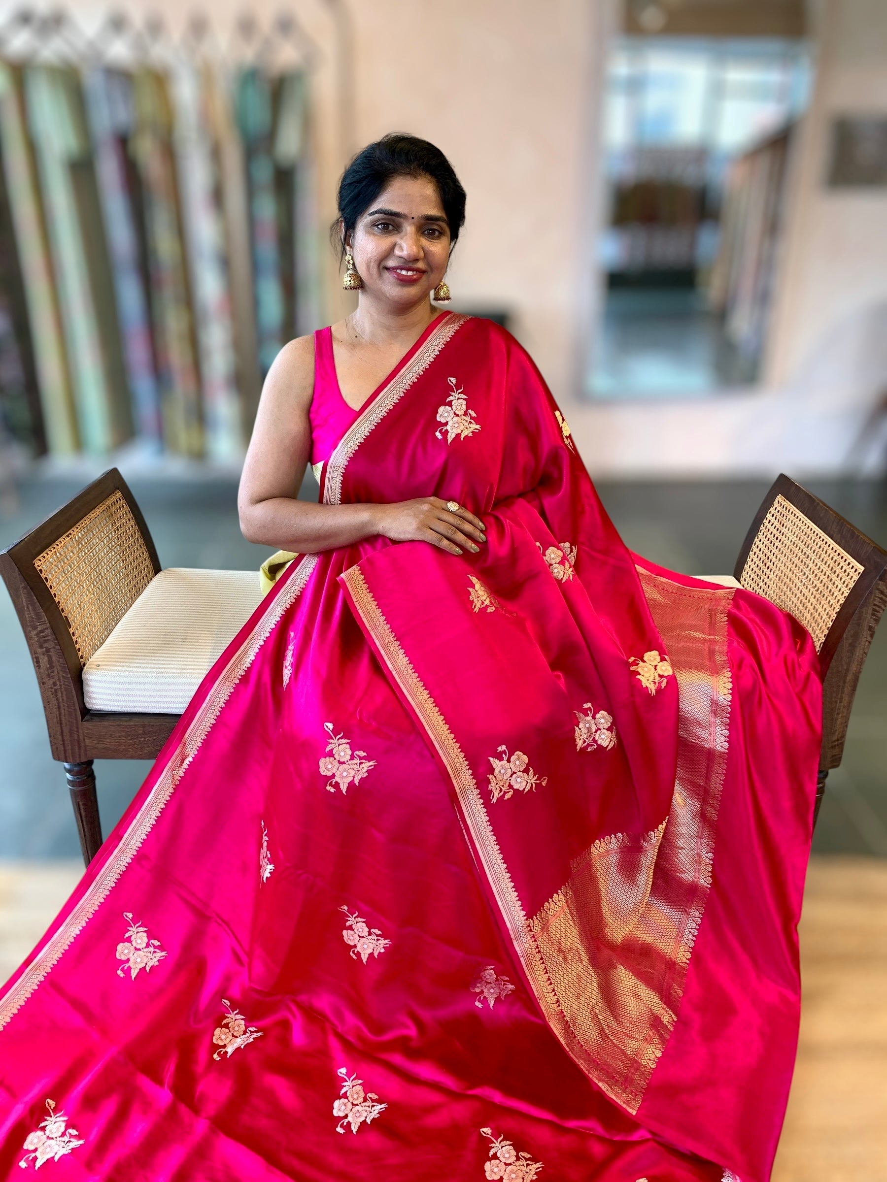 Pink Designer Mashru Silk Saree