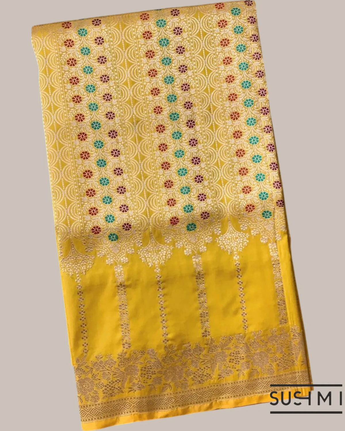Mangoe Yellow Deisgner Banarasi Katan Silk Saree