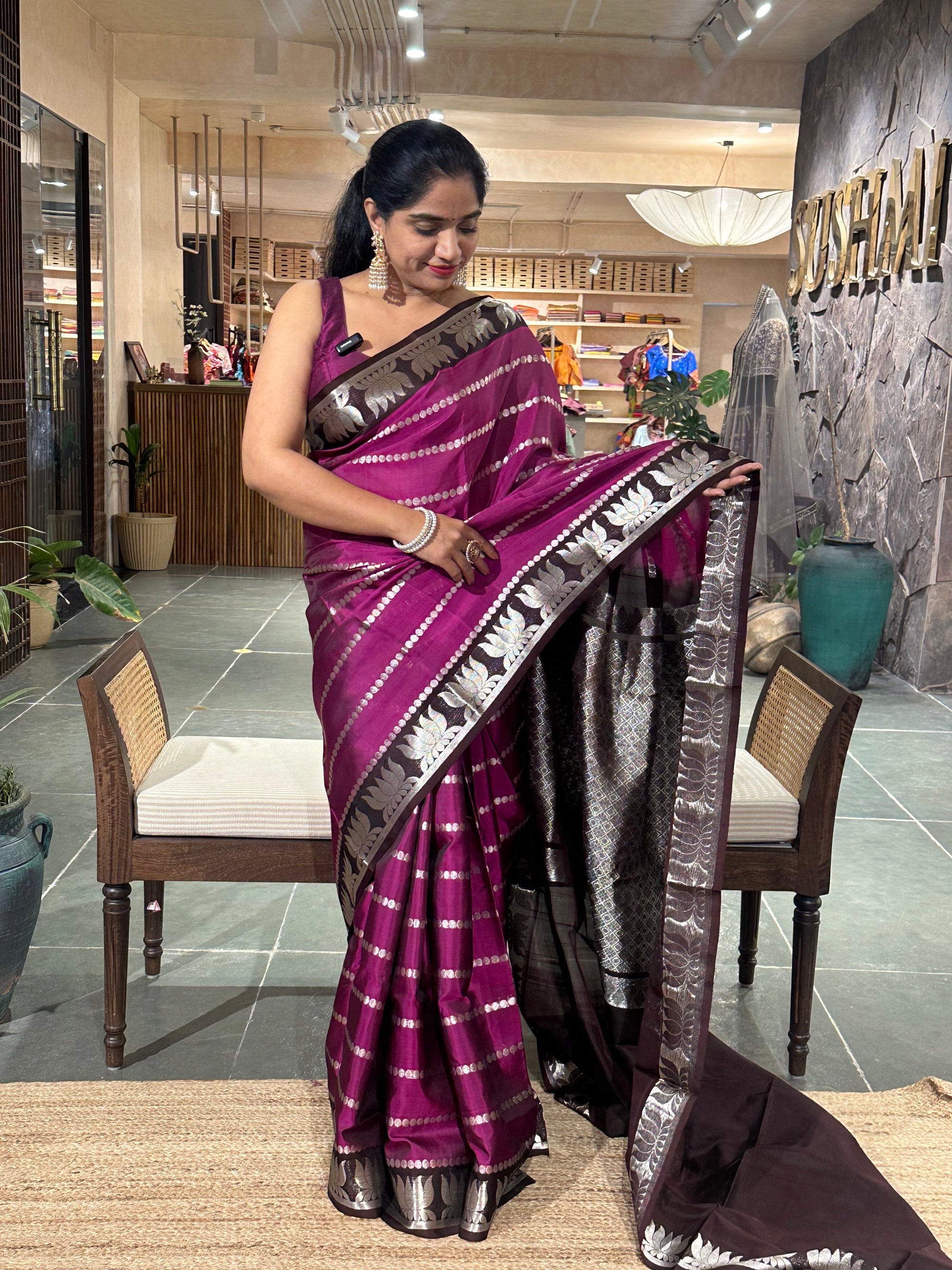 Venkatagiri Pure Silk Saree with lotus border