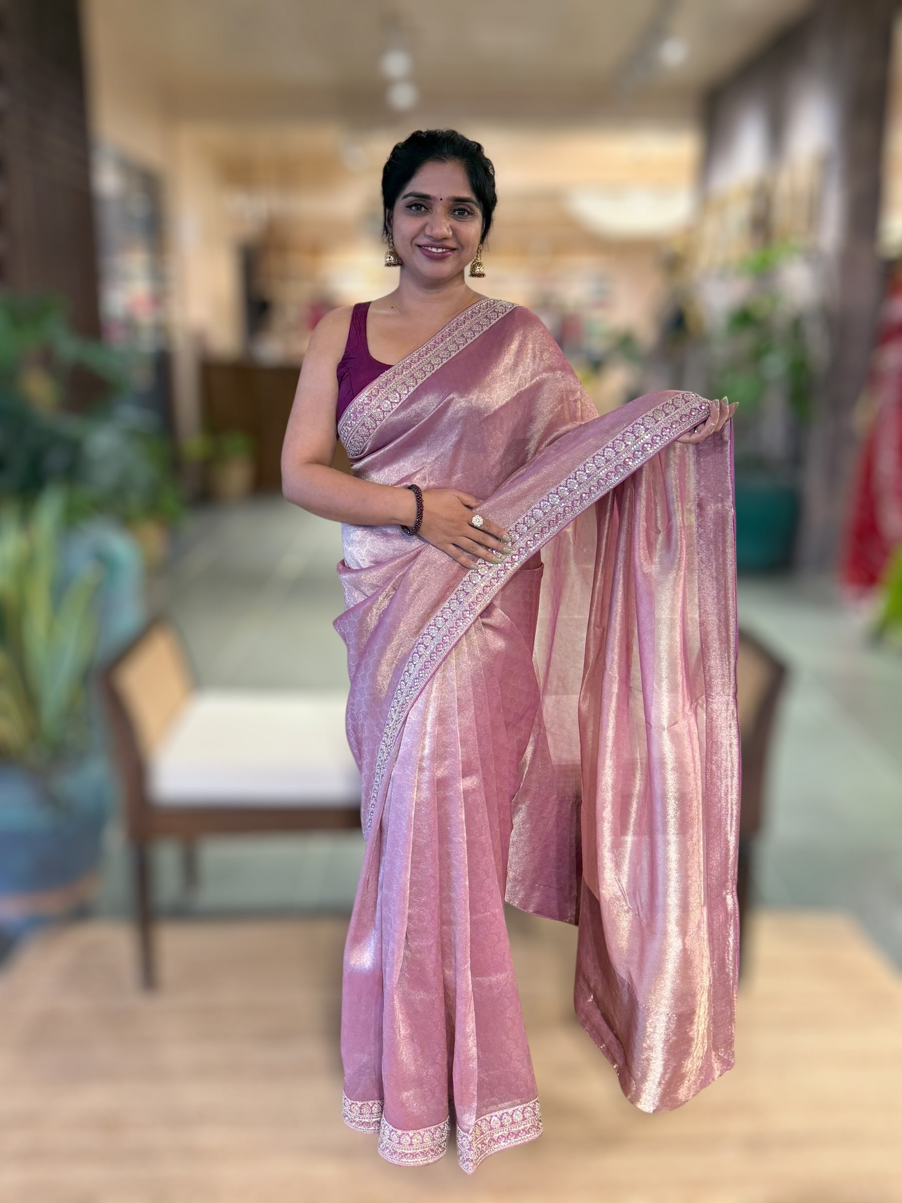 Banarasi Brocade Kora Tissue Saree With Sabyasachi Borders and Blouse