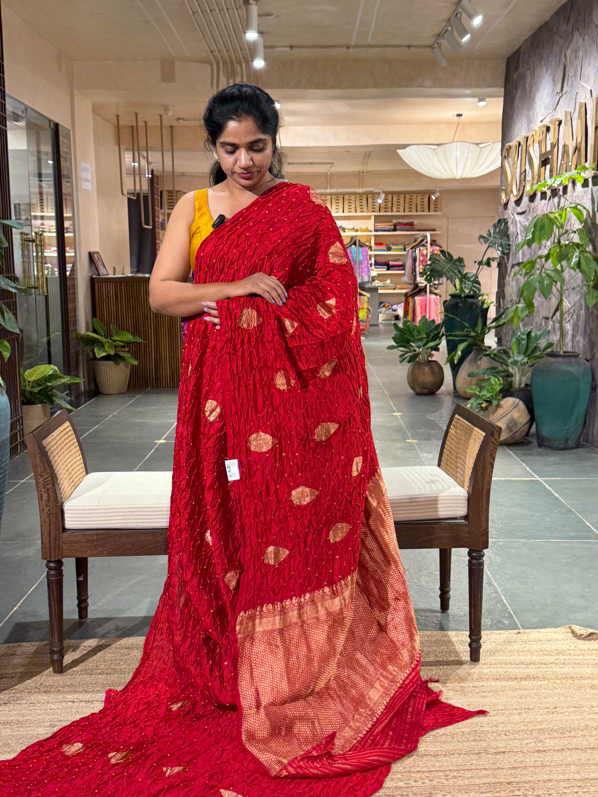 SCBA1101 : Pure Handloom Banarasi Chiniya Bandhej Saree with Patola Blouse