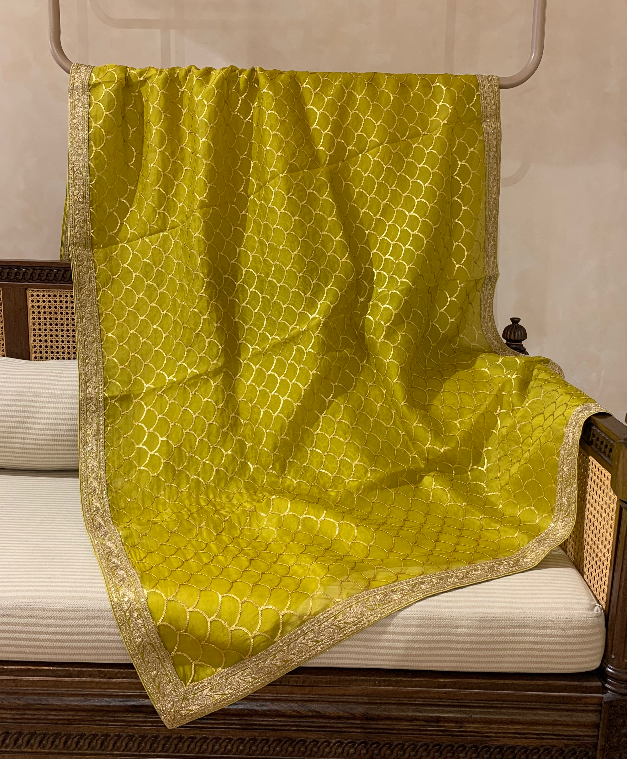 Burgundy Color Pure Organza allover Sequnce Saree in Sabhyasachi Style