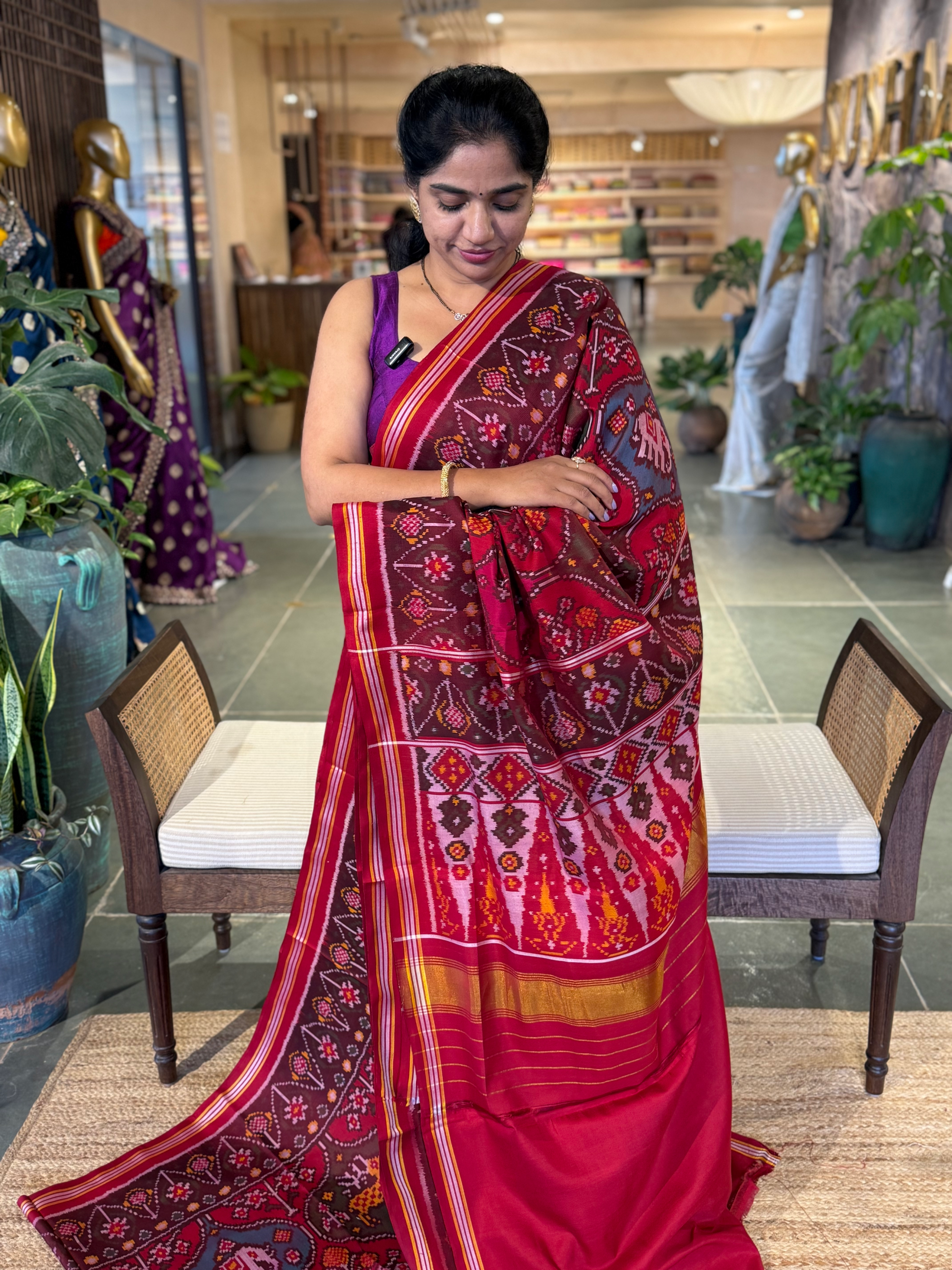 Multi Color Six Figure Patan Patola Saree