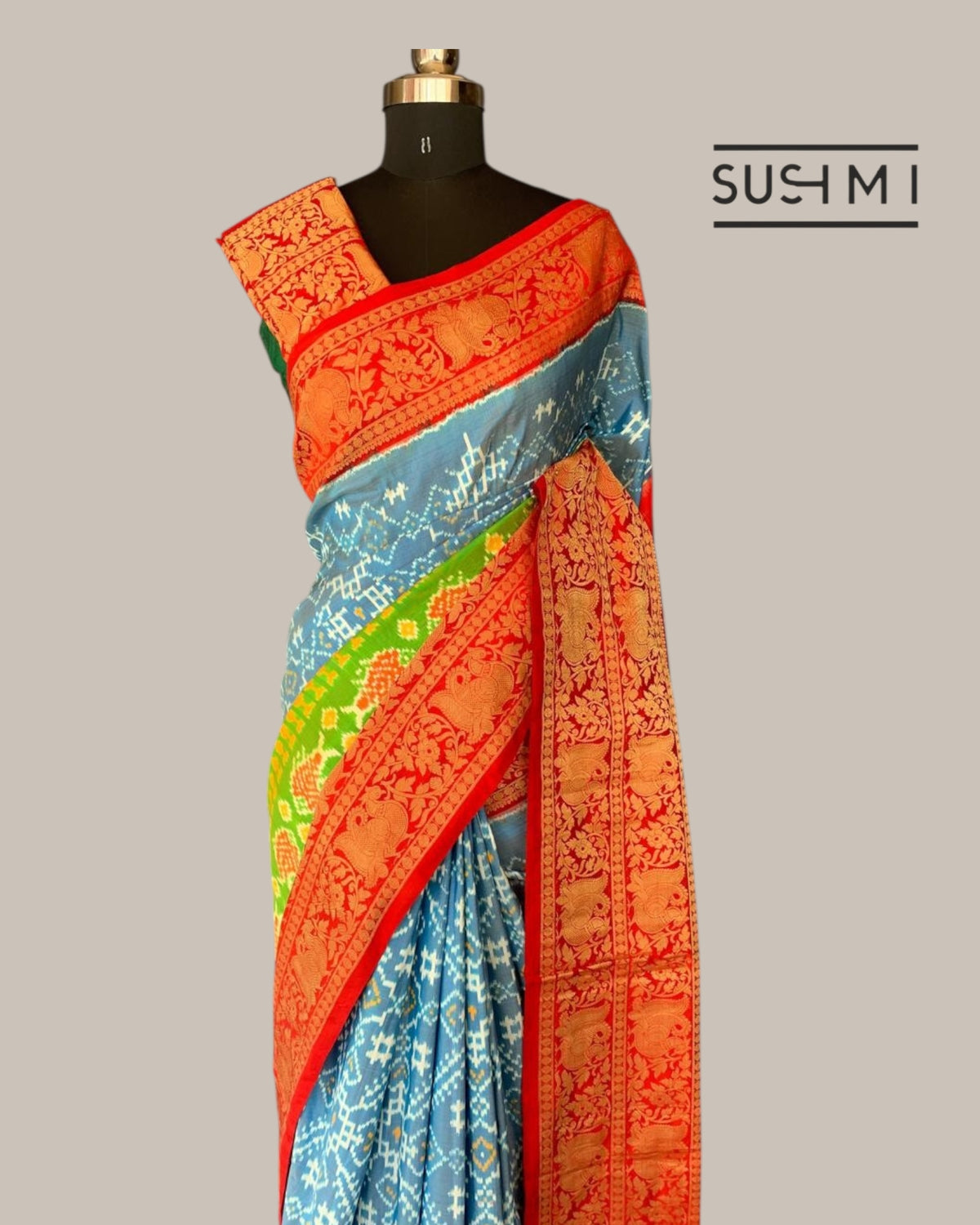 Pure Handloom Twill Ikkath Kanchi Saree