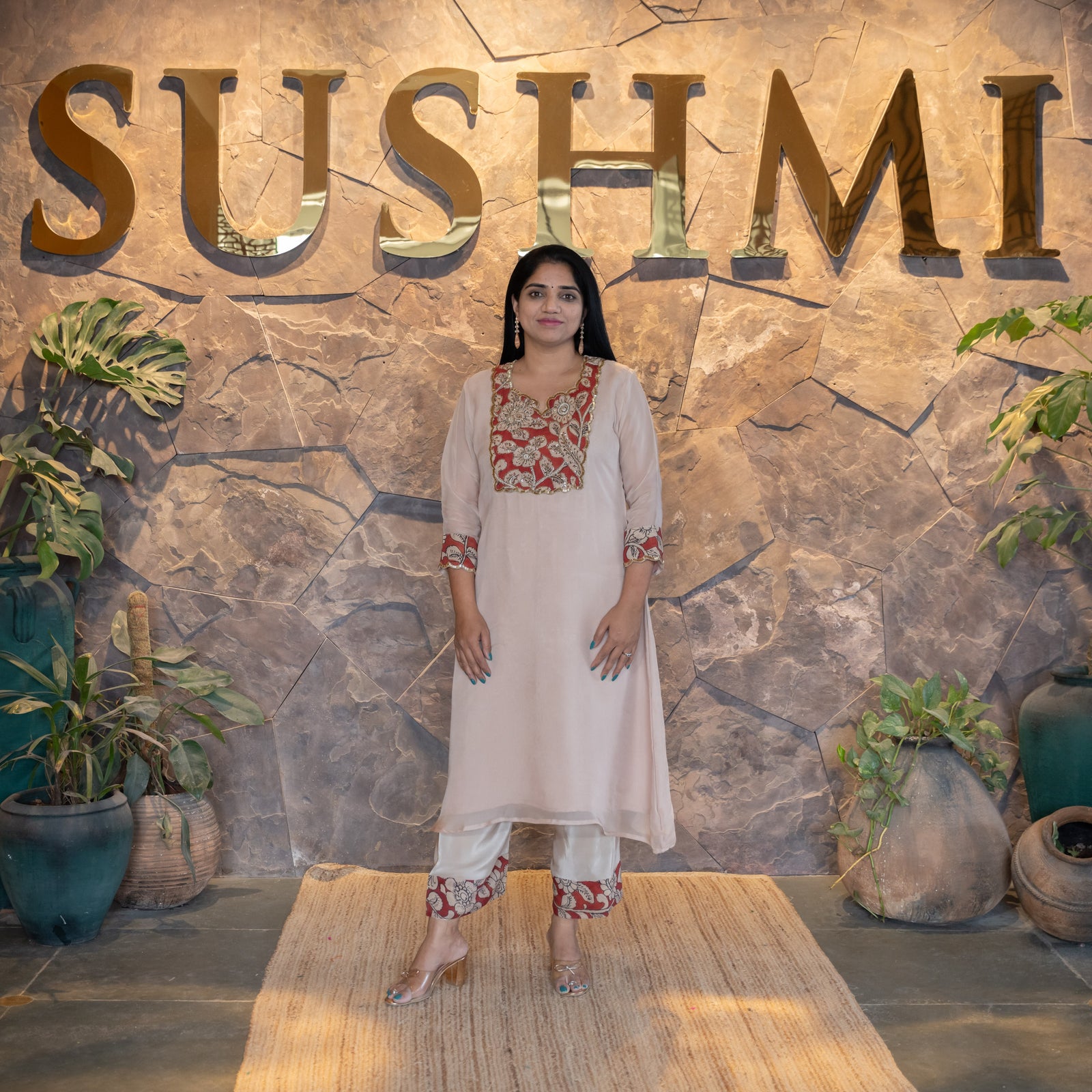 Organza and Pen Kalamkari Fusion Coordset