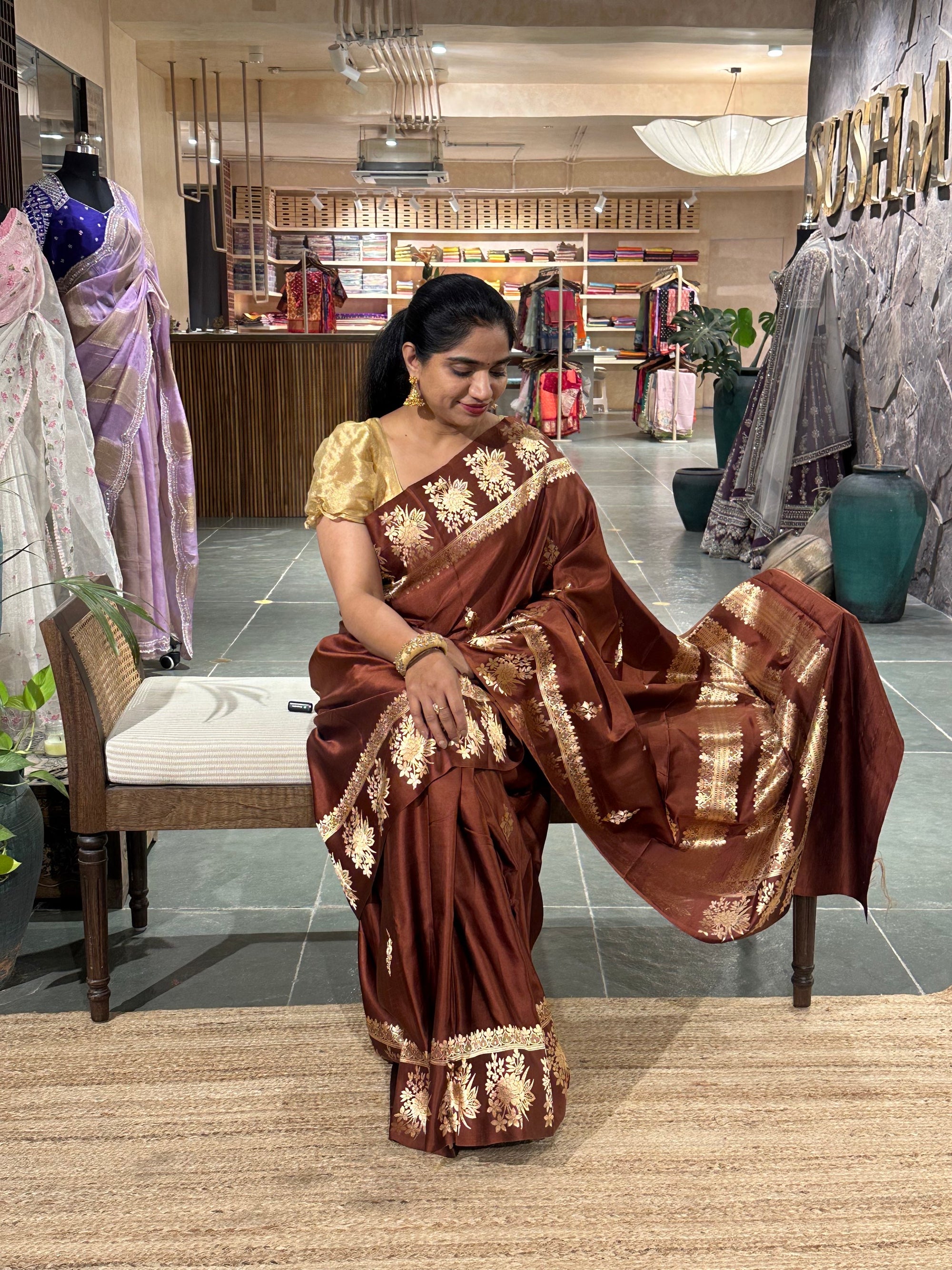 Pure Banarasi Handloom Mashru Silk Saree