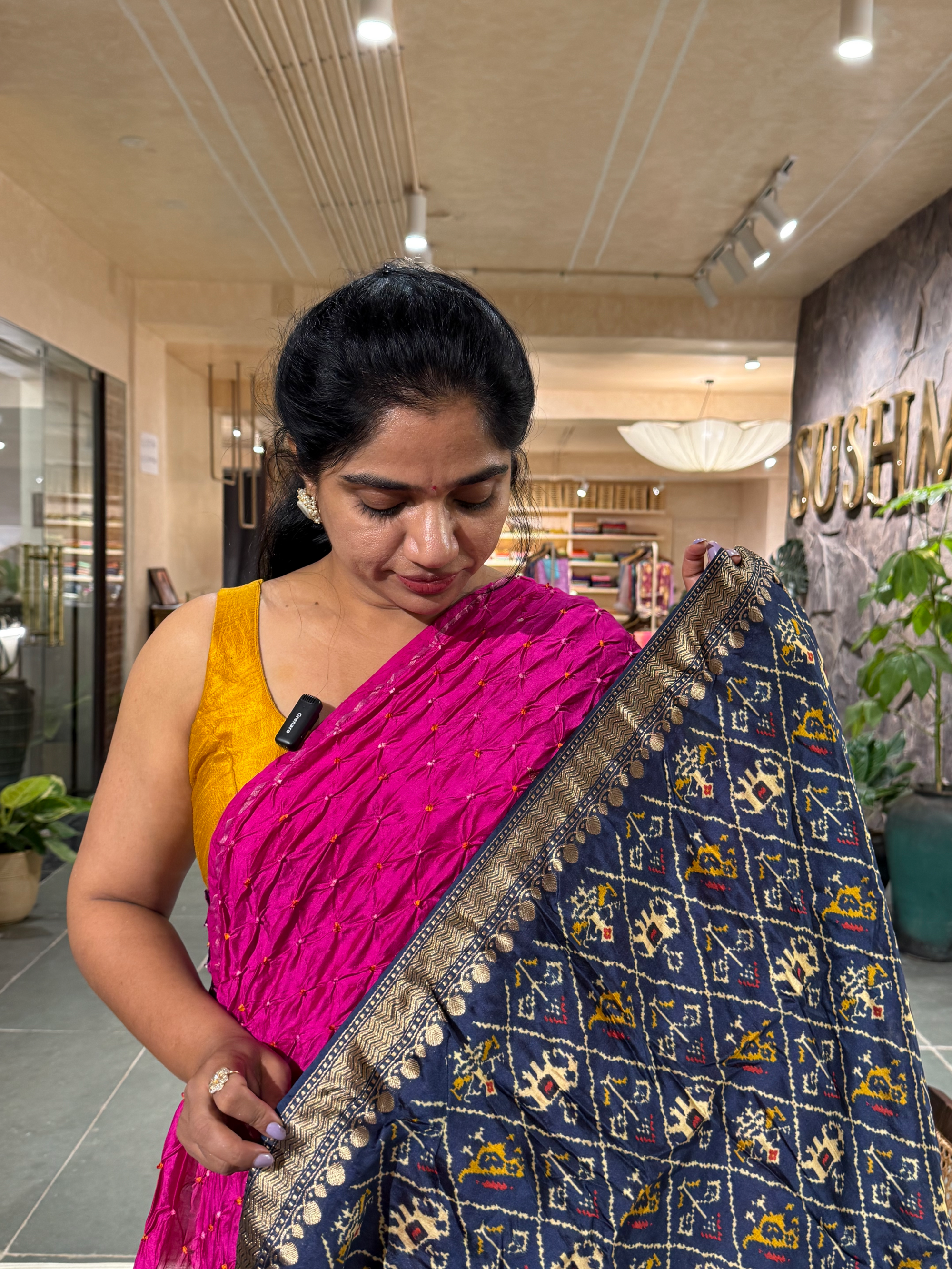 SCBA1104 Pure Handloom Banarasi Chiniya Bandhej Saree with Patola Blouse