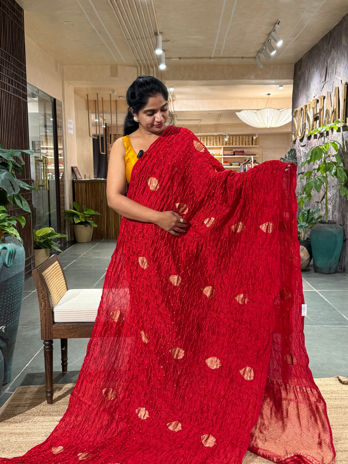 SCBA1102 : Pure Handloom Banarasi Chiniya Bandhej Saree with Patola Blouse